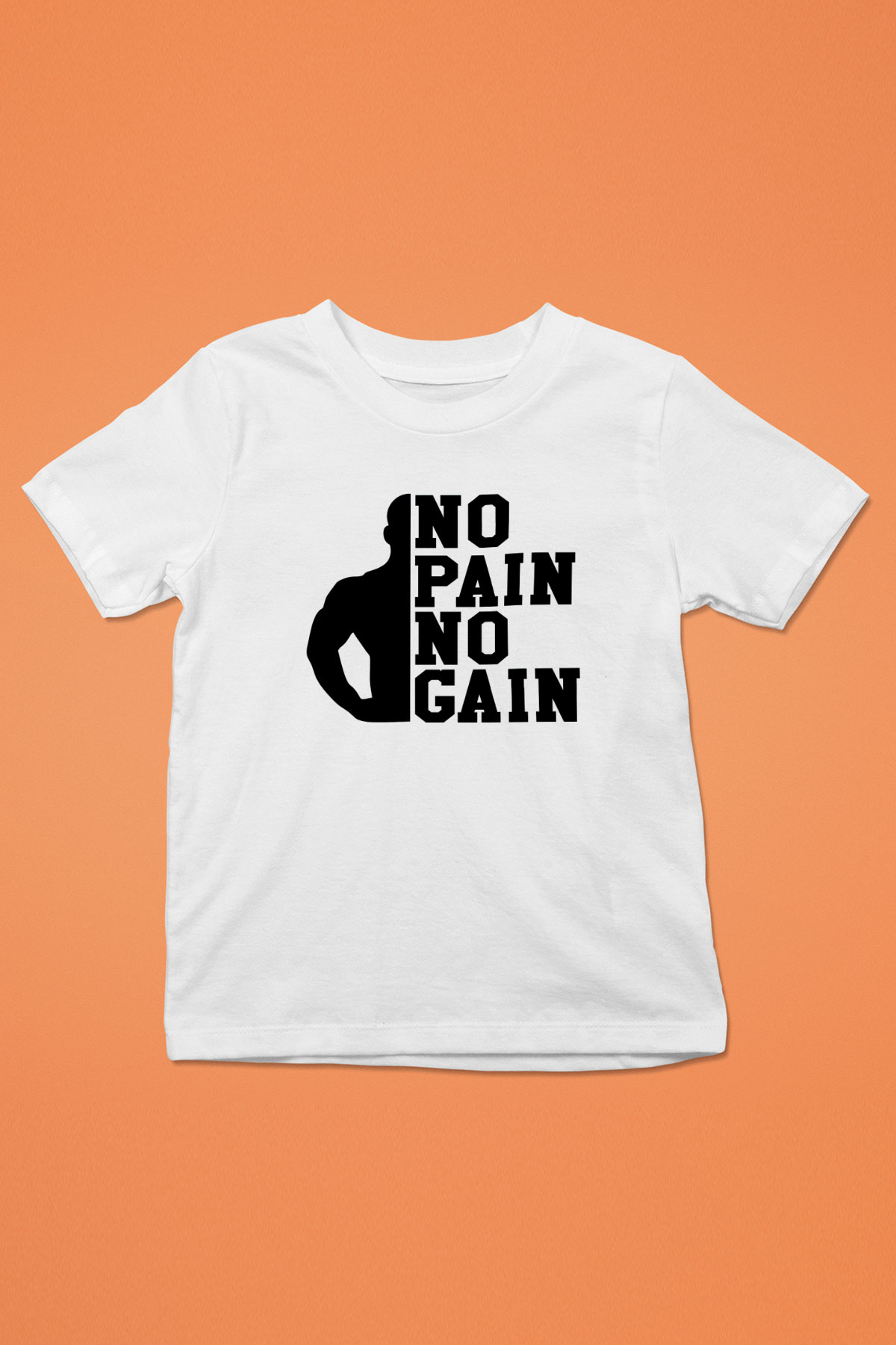 Fitness Baskılı Beyaz Unisex Çocuk Tişört