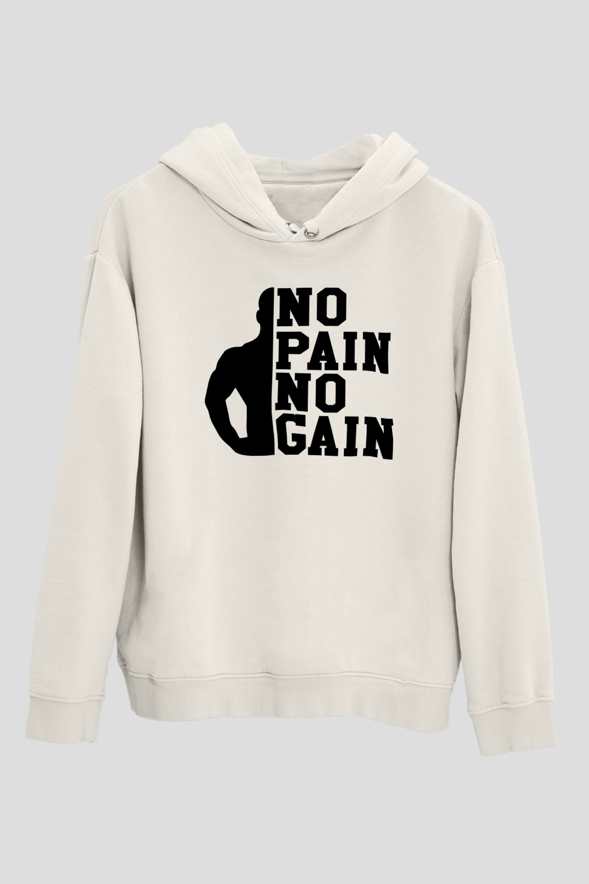 Fitness Beyaz Unisex Hoodie