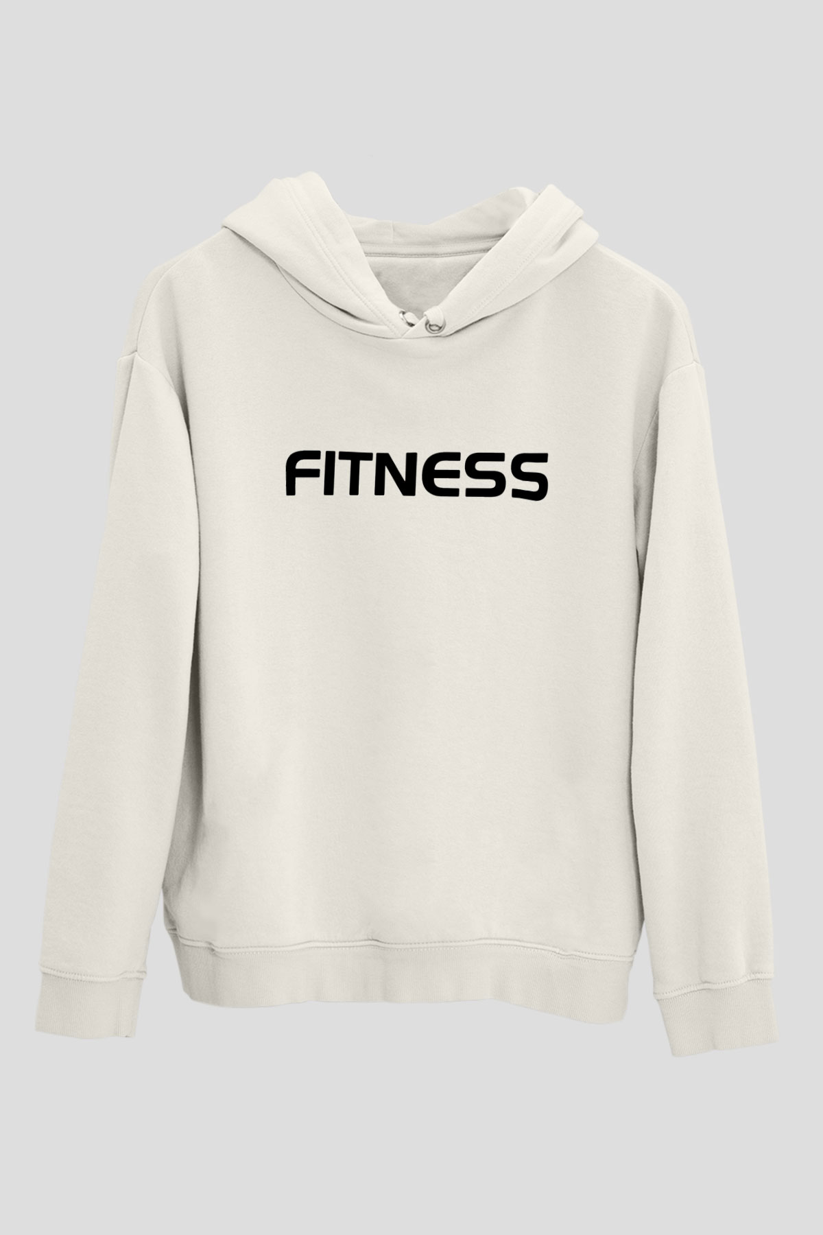 Fitness Beyaz Unisex Hoodie