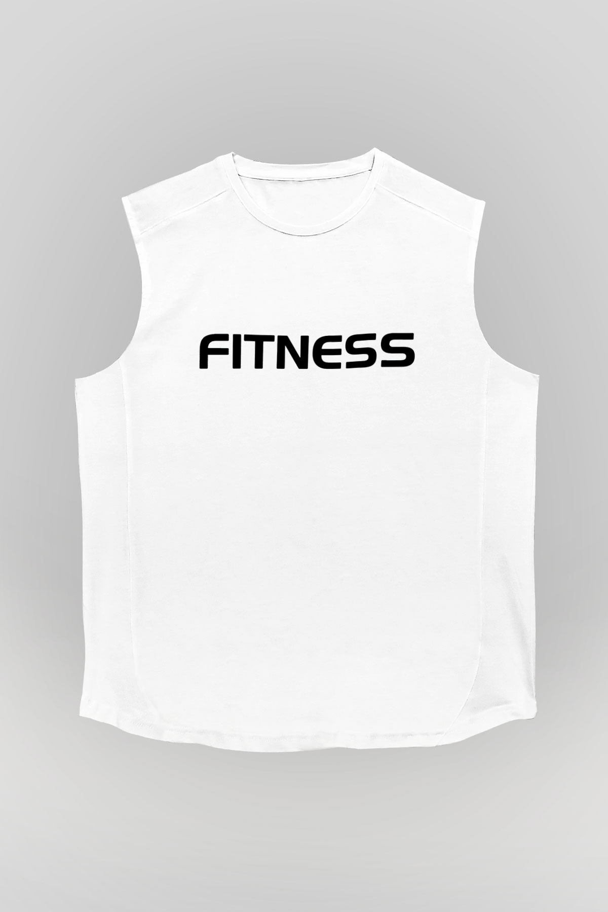 Fitness Beyaz Unisex Kolsuz Tişört