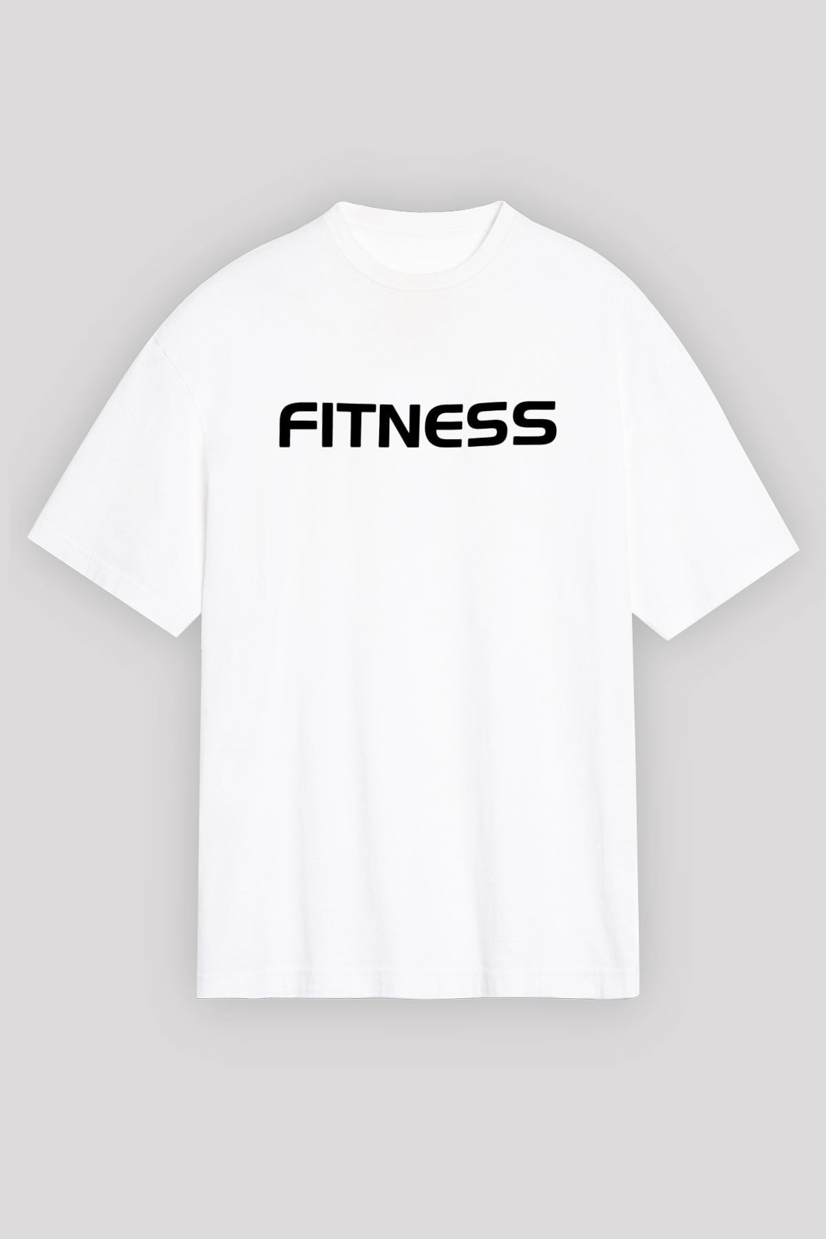 Fitness Beyaz Unisex Oversize Tişört T-Shirt