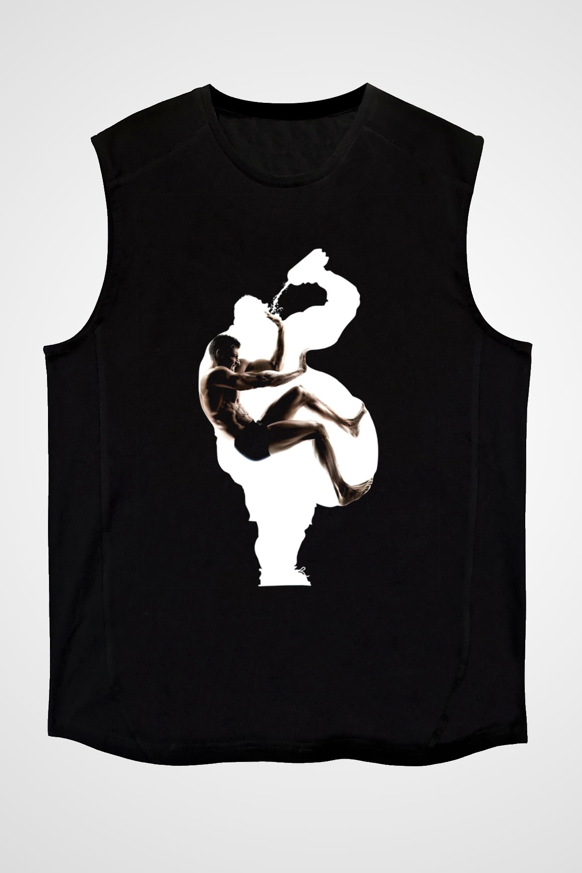 Fitness Siyah Unisex Kolsuz Tişört