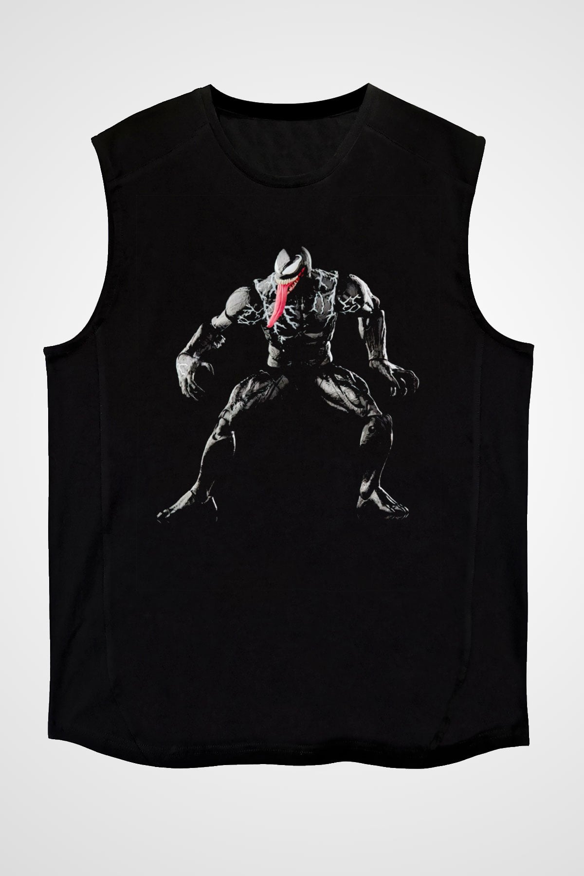 Fitness Siyah Unisex Kolsuz Tişört