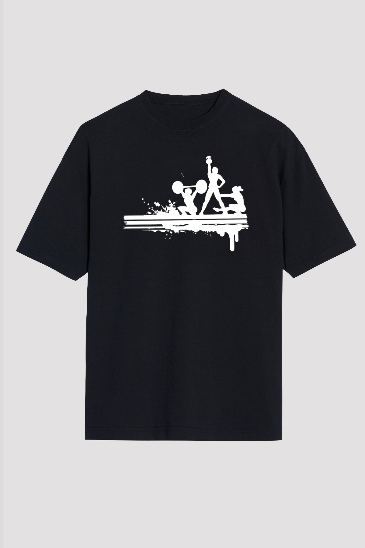 Fitness Siyah Unisex Tişört T-Shirt - TişörtFabrikası
