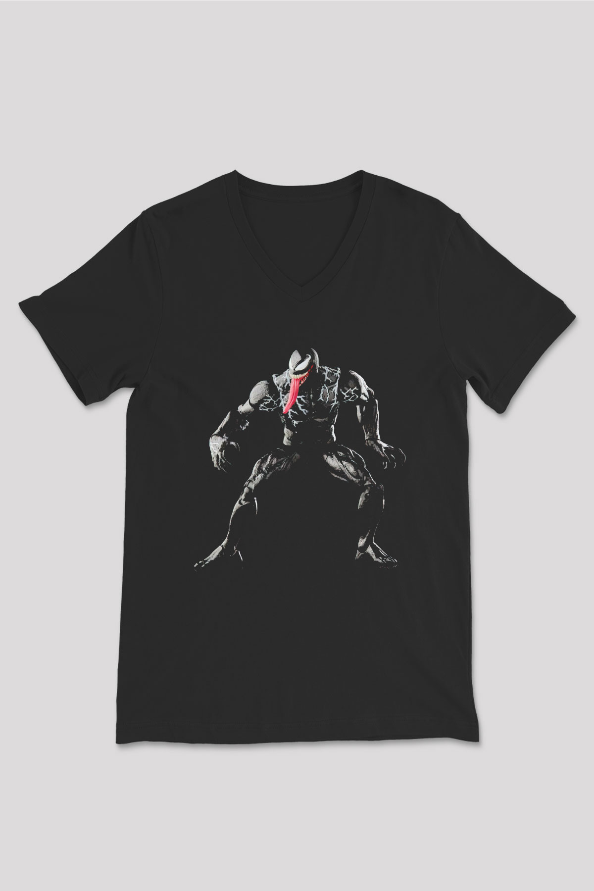 Fitness Siyah Unisex V Yaka Tişört