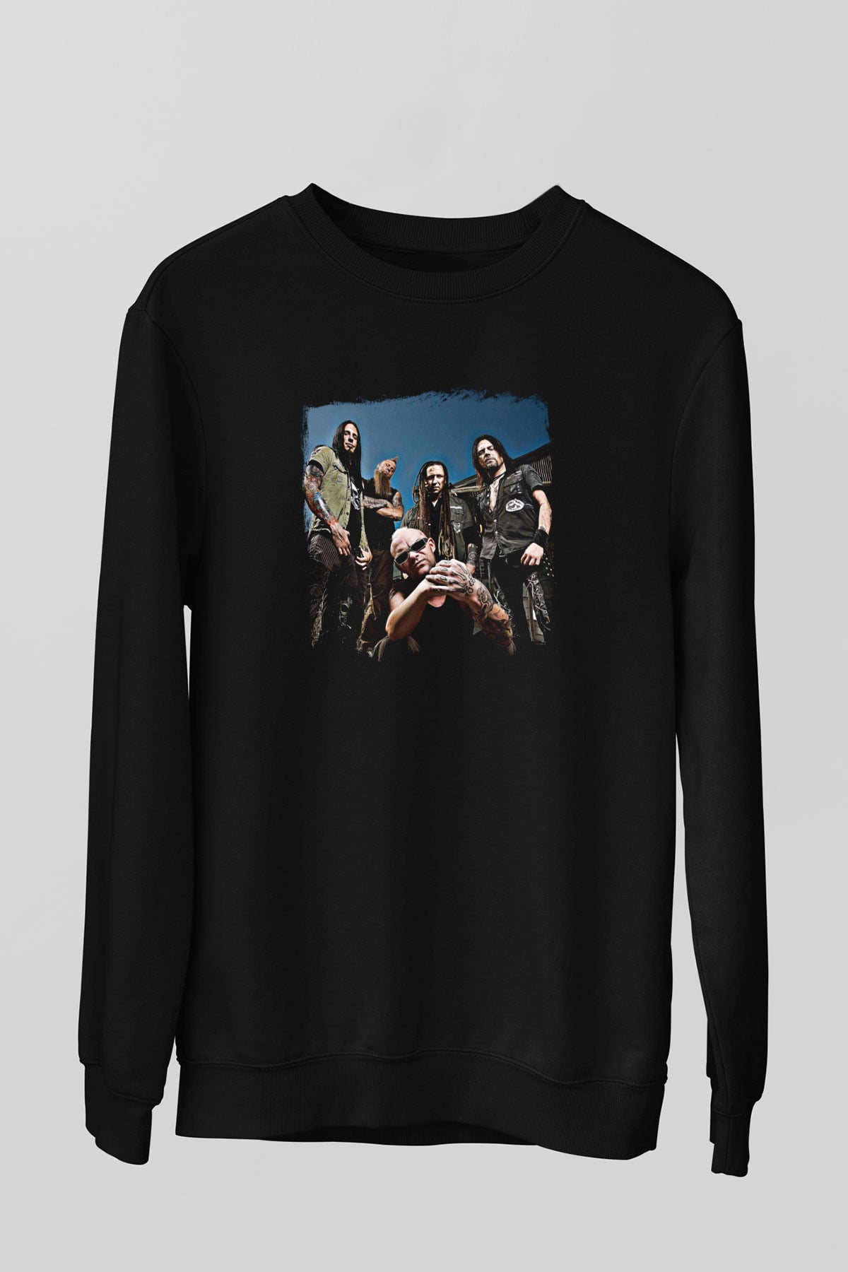 Five Finger Death Punch Baskılı Unisex Siyah Sweatshirt