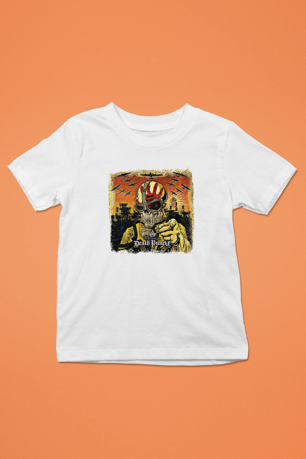 Five Finger Death Punch Baskılı Unisex Beyaz Çocuk Tişört