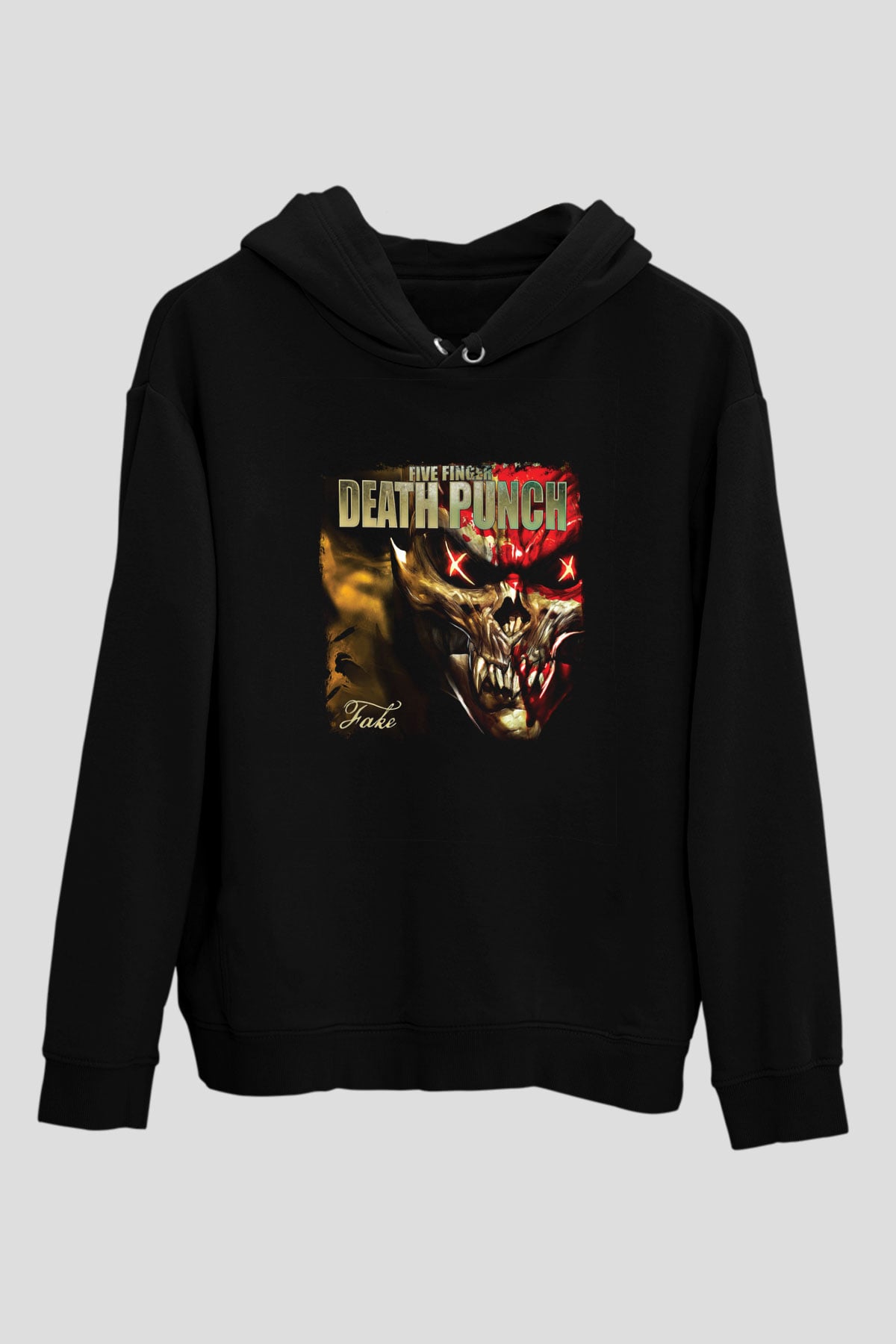 Five Finger Death Punch Baskılı Unisex Siyah Hoodie