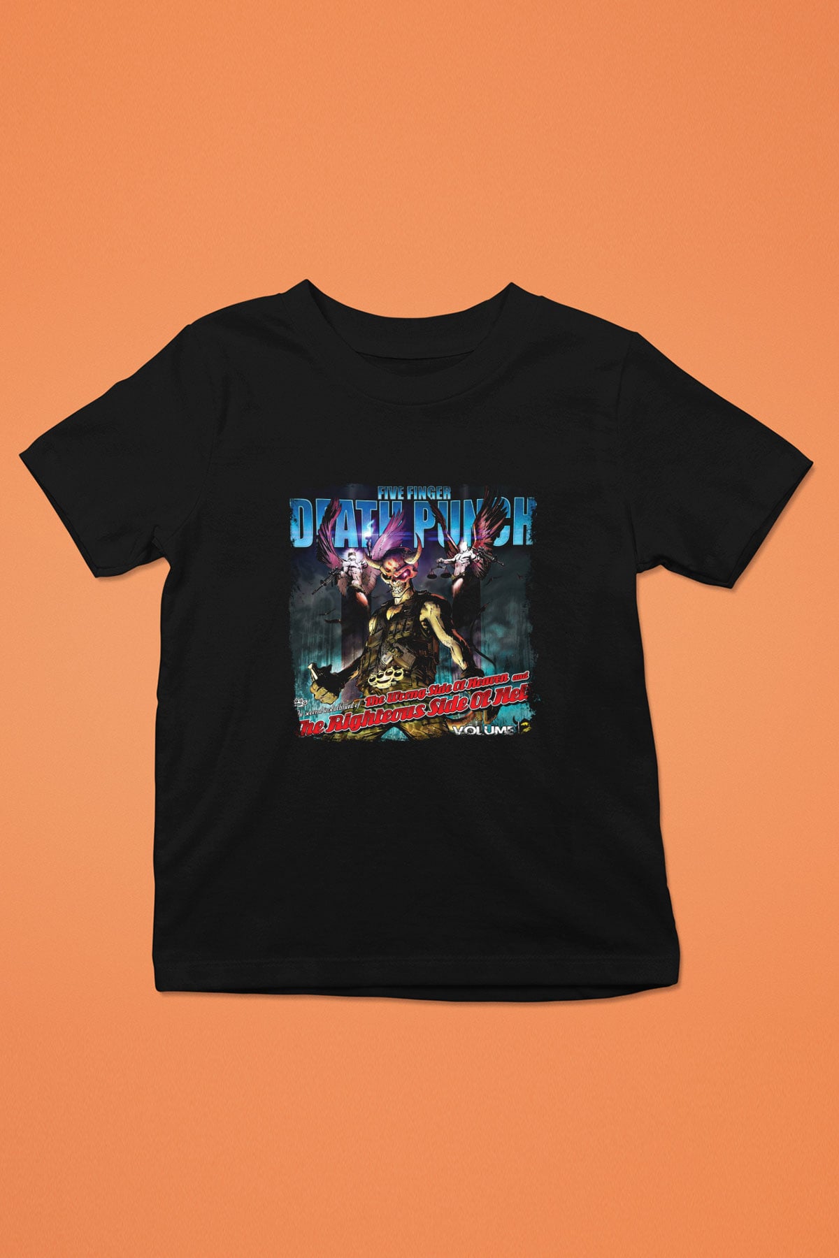 Five Finger Death Punch Baskılı Unisex Siyah Çocuk Tişört
