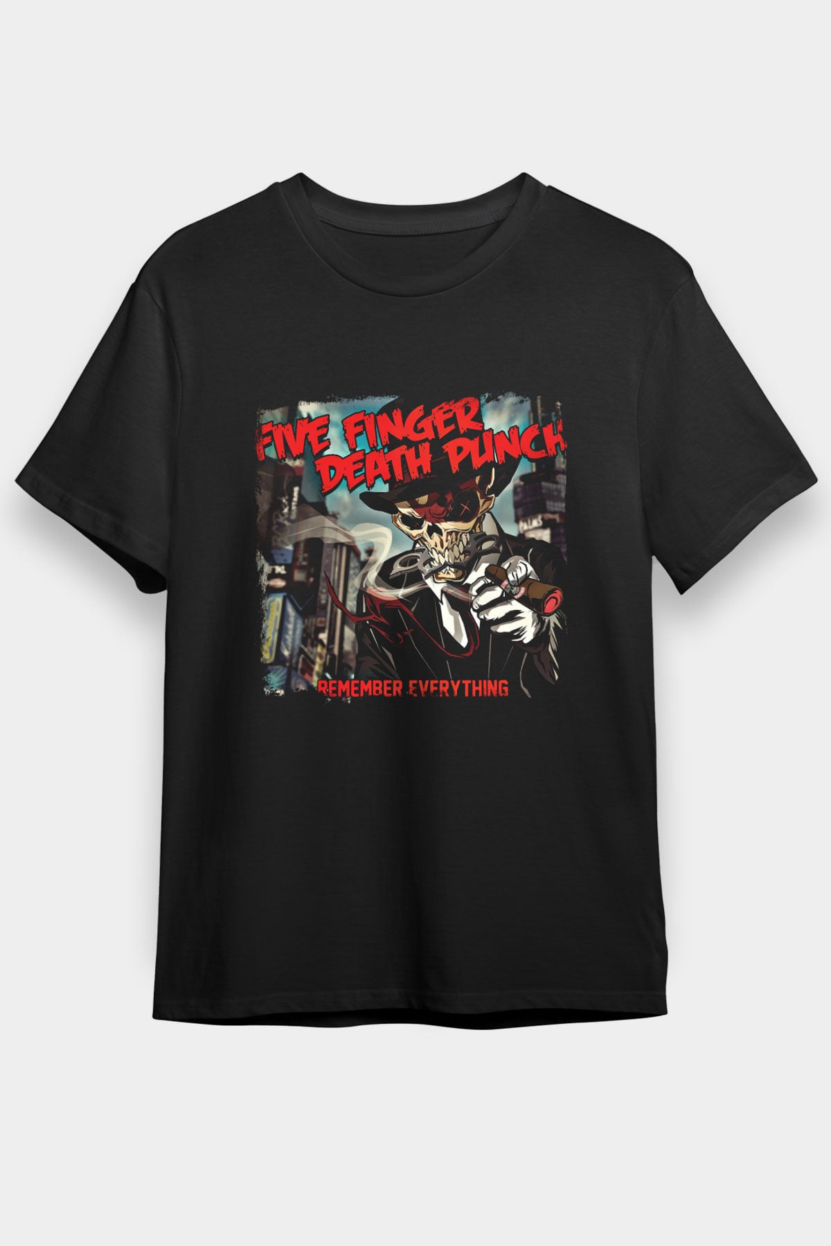 Five Finger Death Punch Baskılı Unisex Siyah Tişört