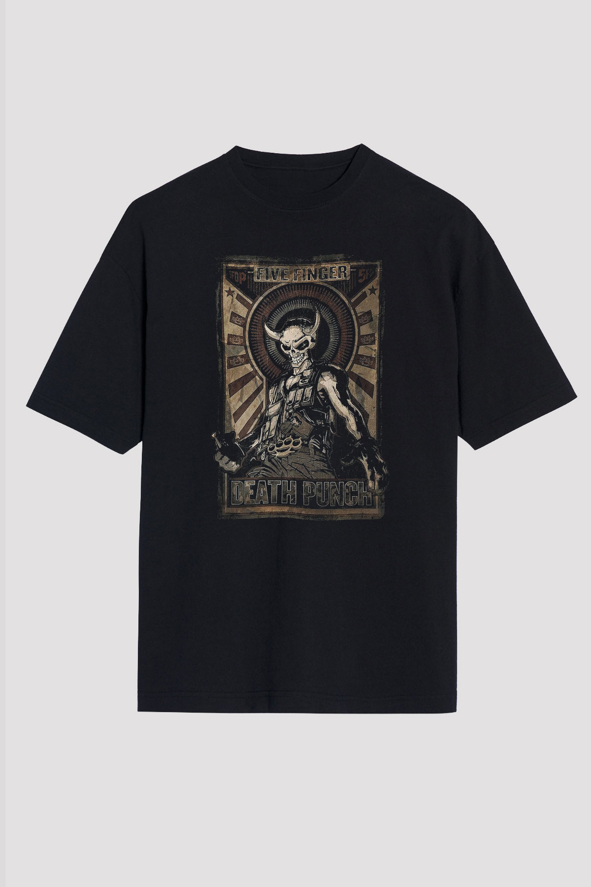 Five Finger Death Punch Siyah Unisex Oversize Tişört T-Shirt
