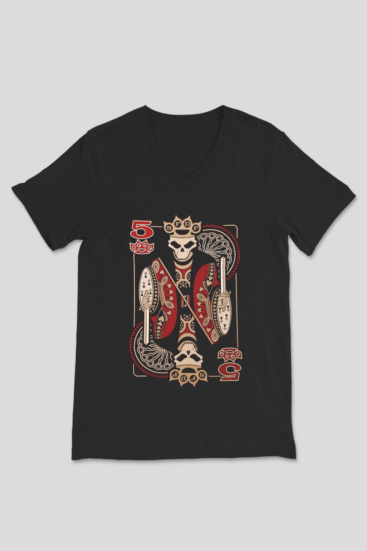 Five Finger Death Punch Siyah Unisex V Yaka Tişört