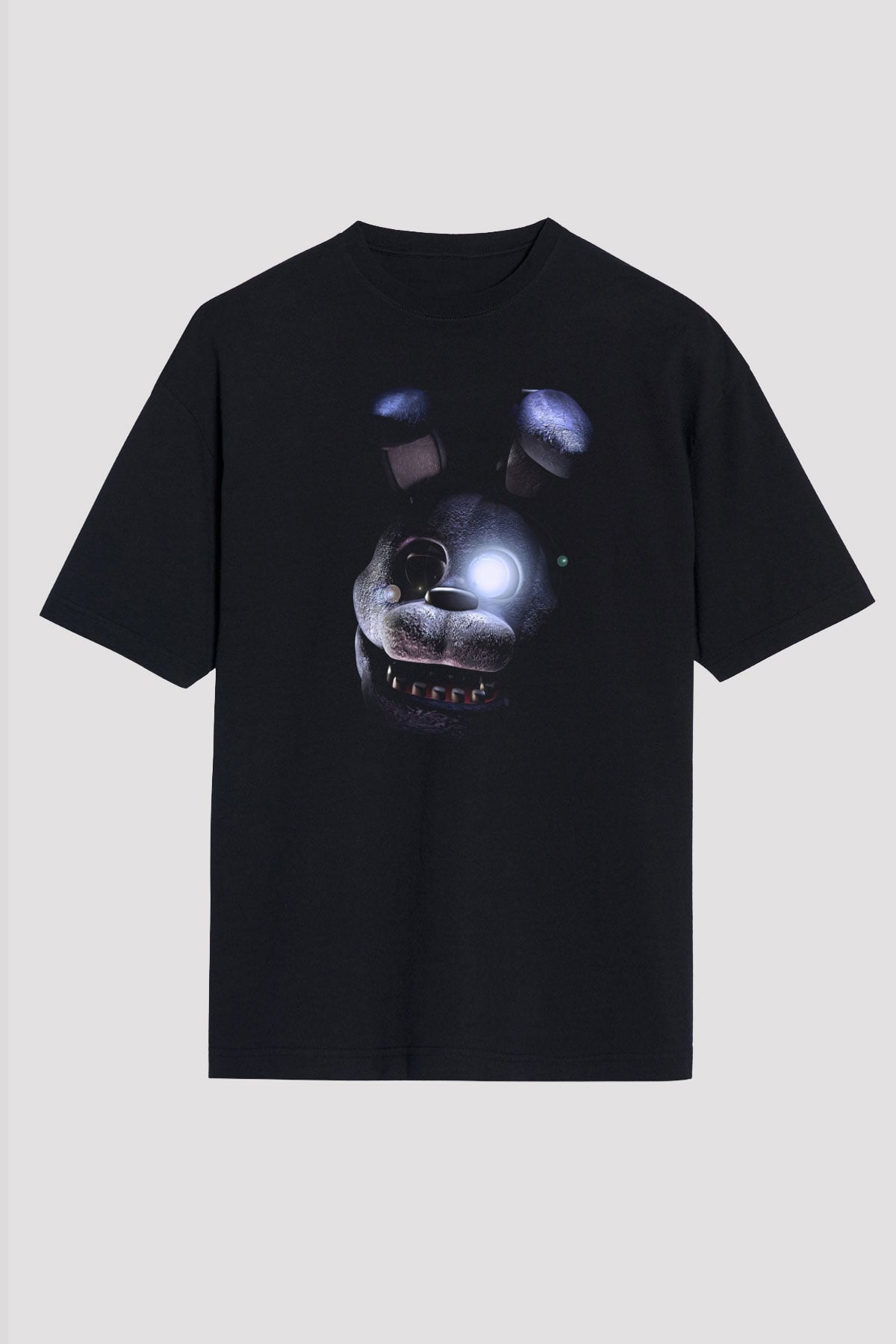 Five Nights At Freddy Baskılı Unisex Siyah Oversize Tişört - Tshirt