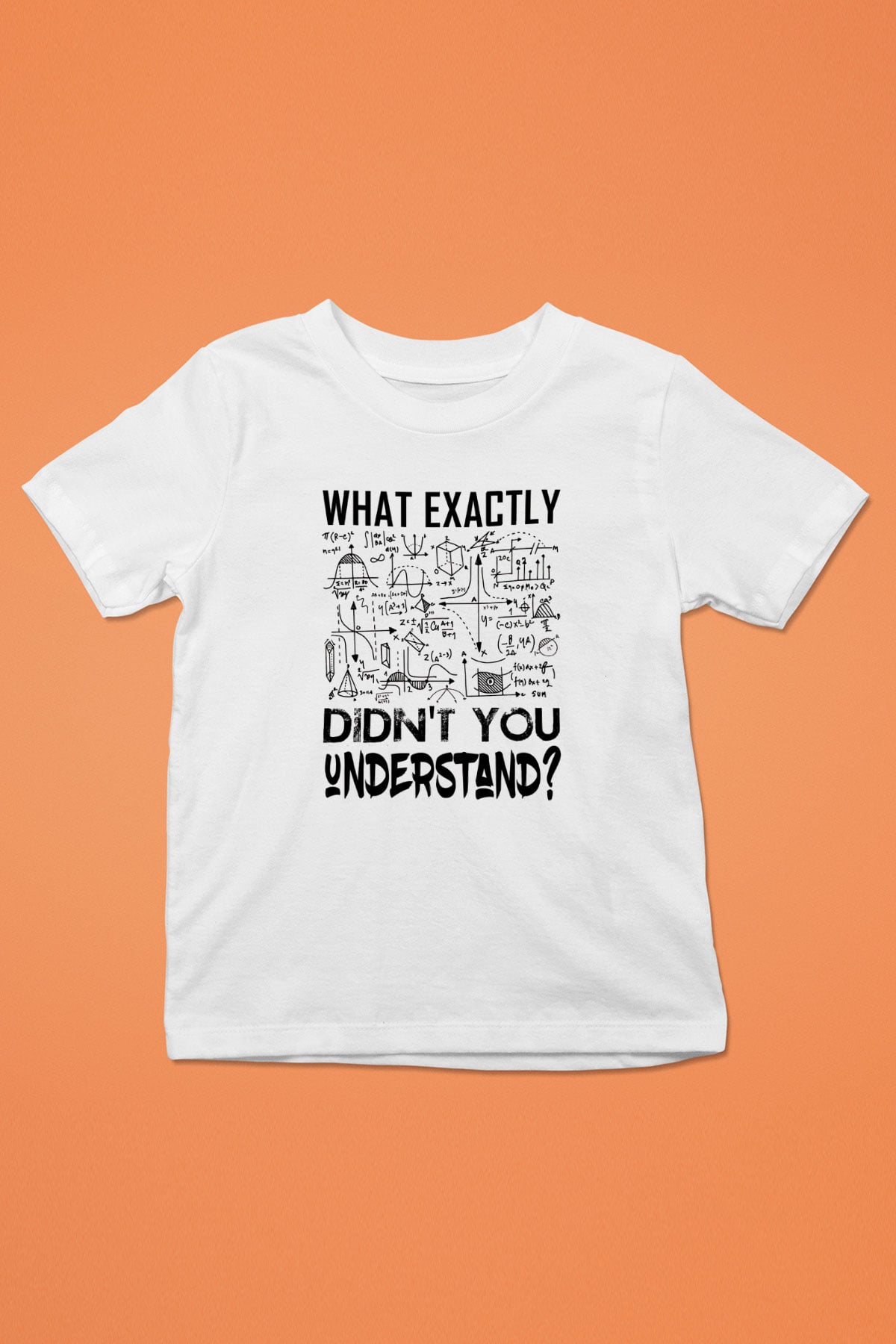 Fizik Grafikler Denklemler Baskılı Unisex Beyaz Çocuk Tişörtü - Tshirt