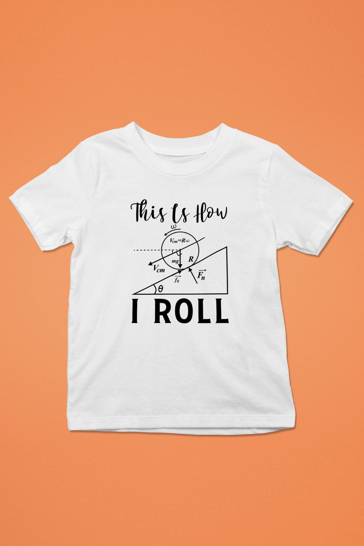 Fizik Mekanik Baskılı Unisex Beyaz Çocuk Tişörtü - Tshirt