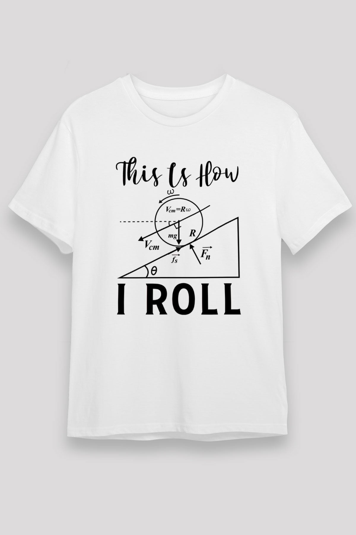 Fizik Mekanik Baskılı Unisex Beyaz Tişört - Tshirt