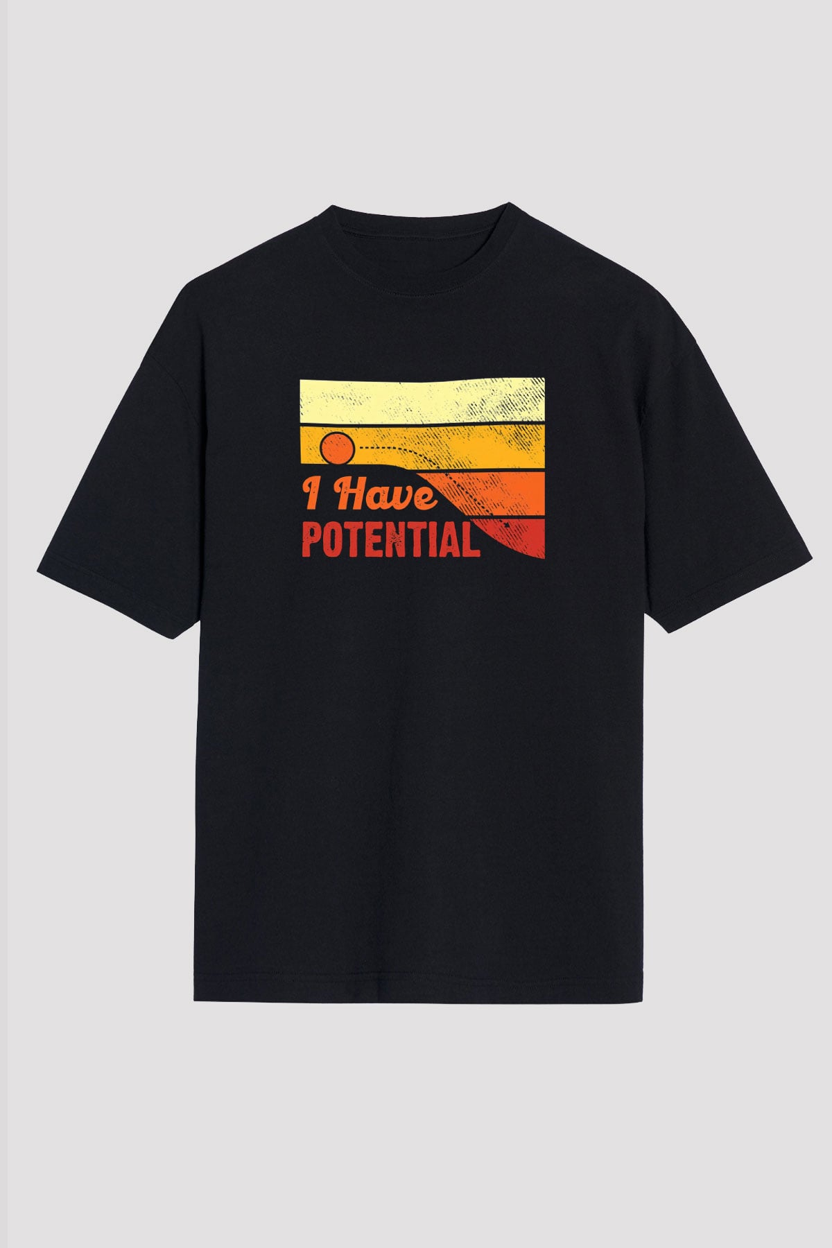 Fizik Potansiyel Baskılı Unisex Oversize Tişört - Tshirt