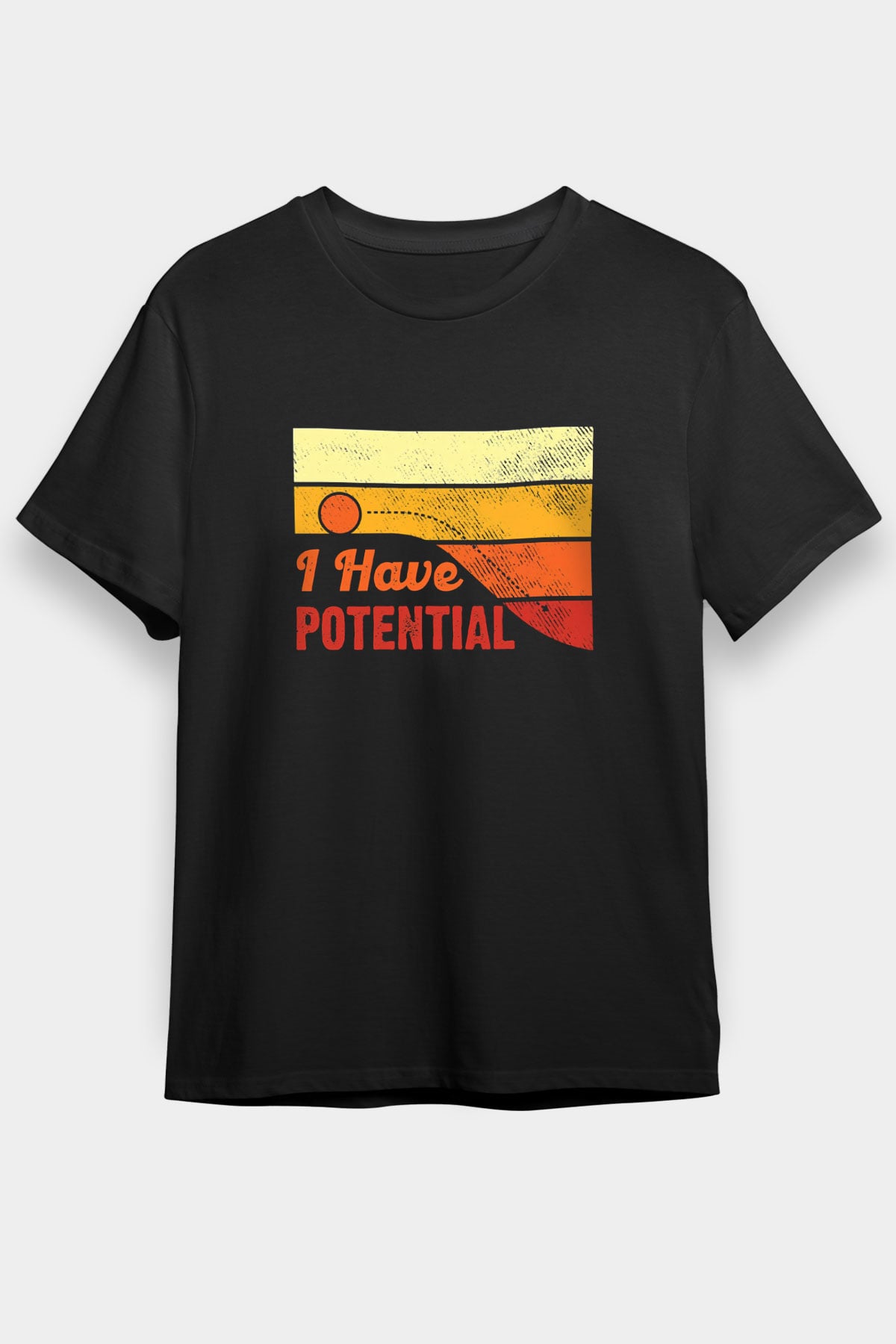 Fizik Potansiyel Baskılı Unisex Siyah Tişört - Tshirt
