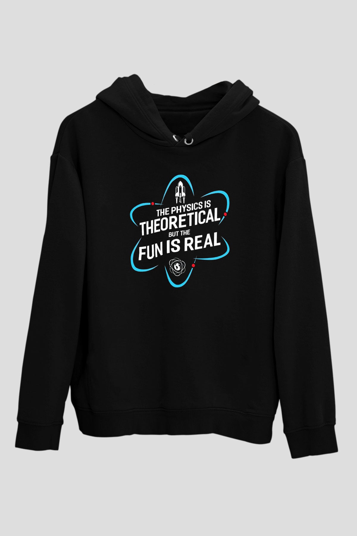Fizik Teorik Baskılı Unisex Siyah Hoodie