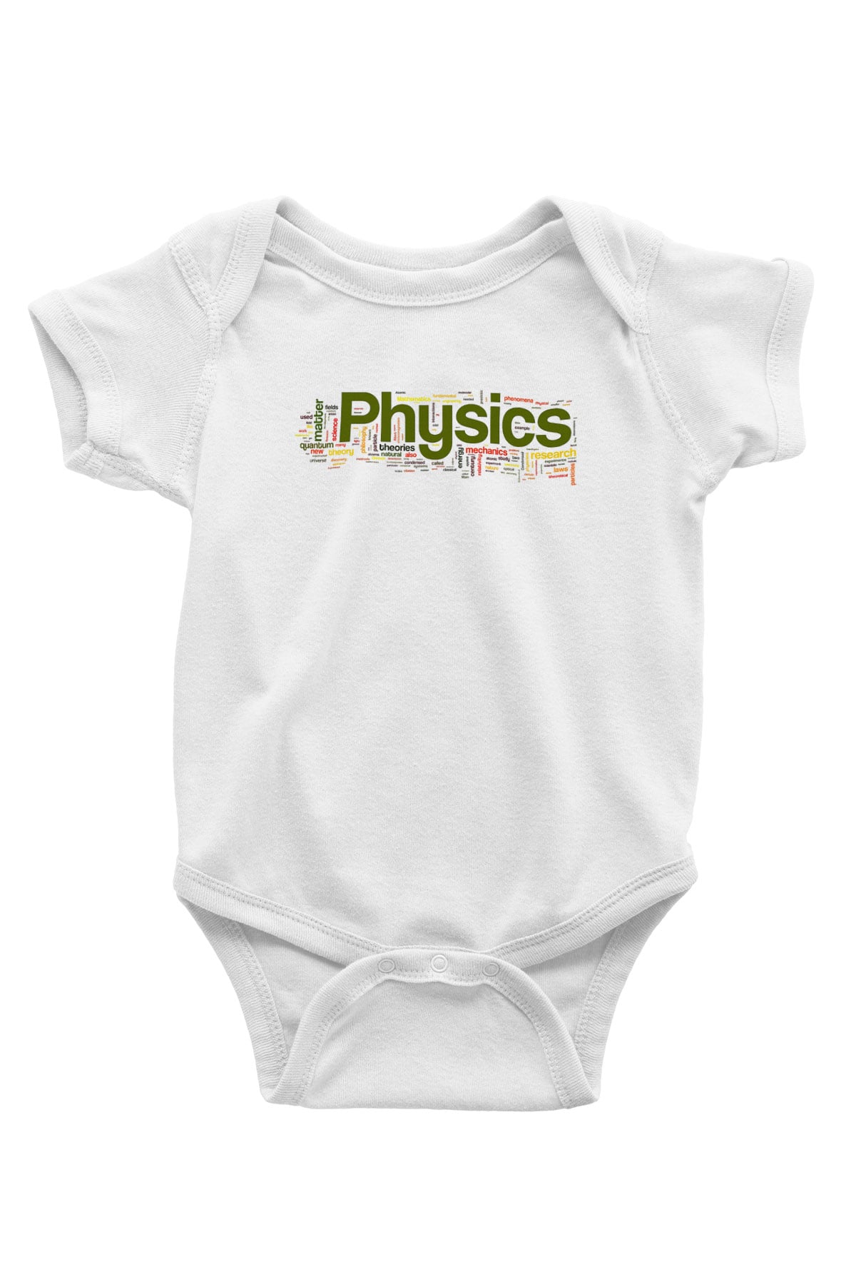 Fizikçi Baskılı Beyaz Unisex Bebek Body - Zıbın