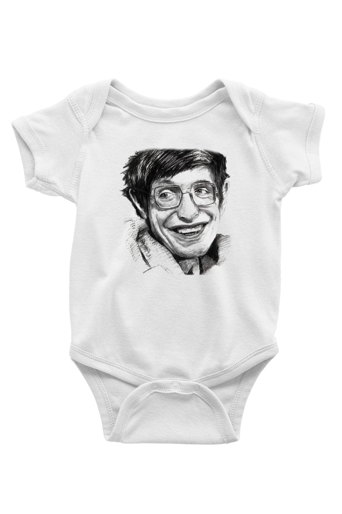 Fizikçi Baskılı Beyaz Unisex Bebek Body - Zıbın