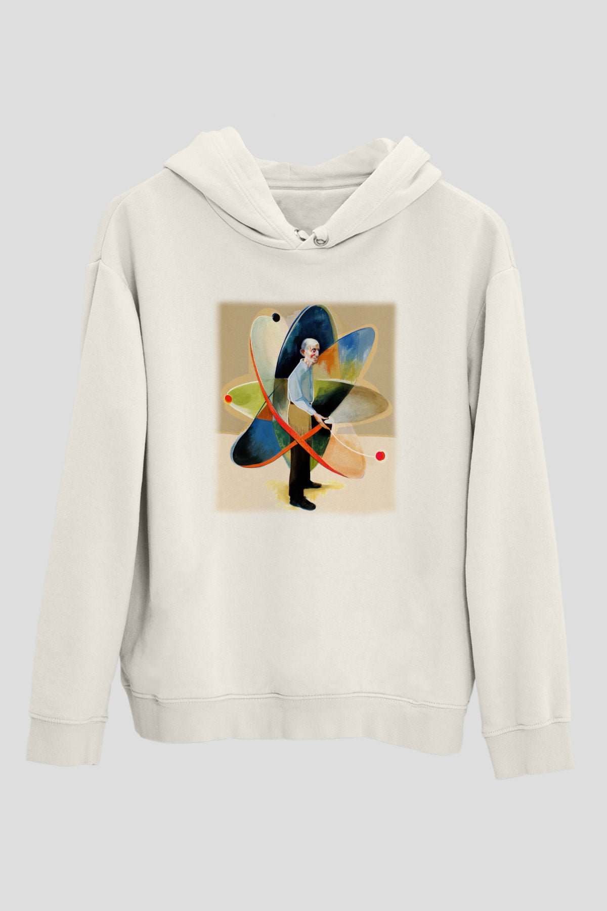 Fizikçi Beyaz Unisex Hoodie