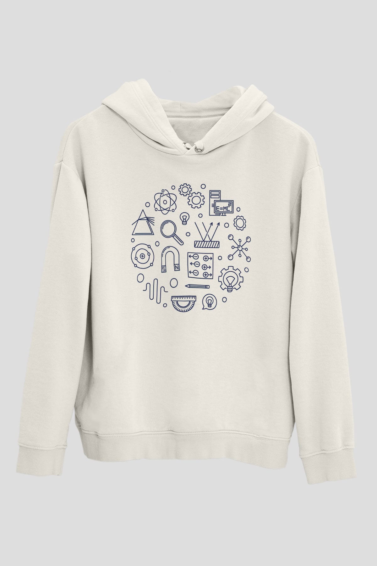 Fizikçi Beyaz Unisex Hoodie