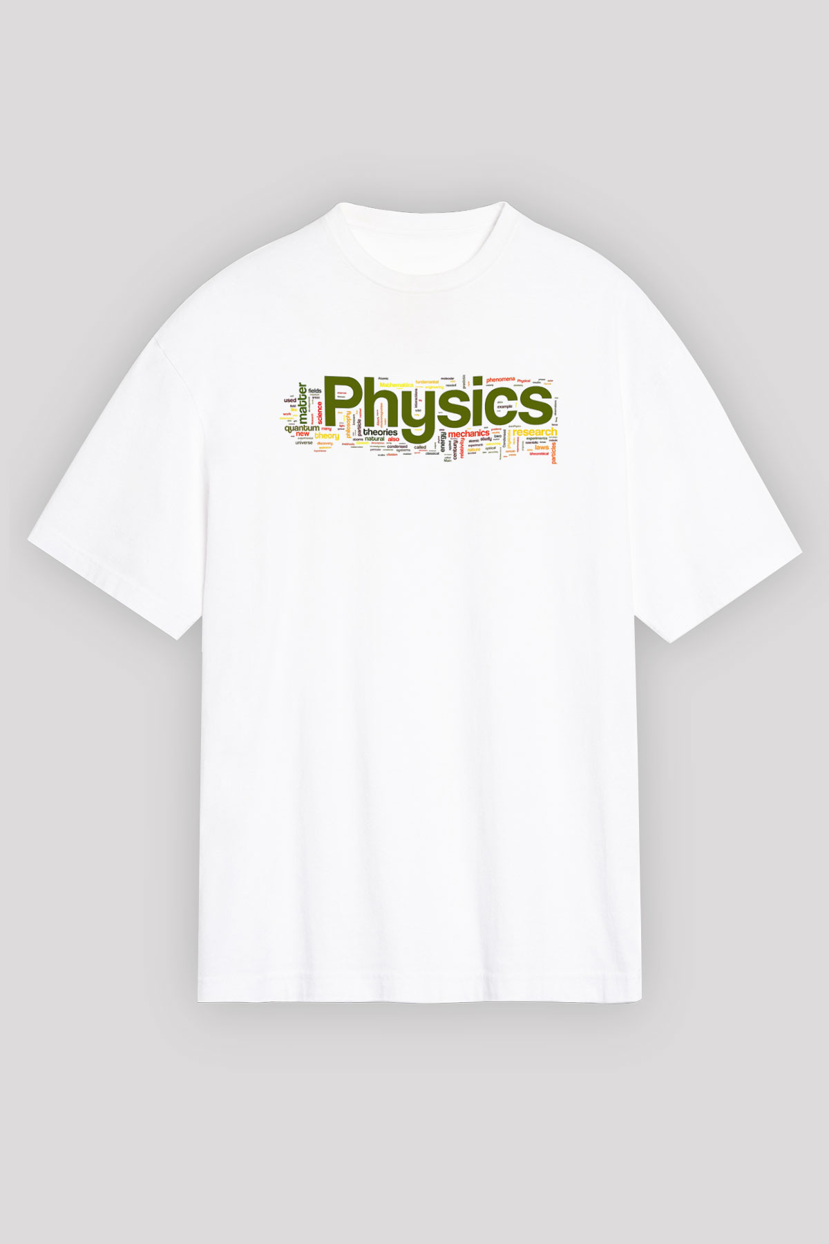 Fizikçi Beyaz Unisex Oversize Tişört T-Shirt