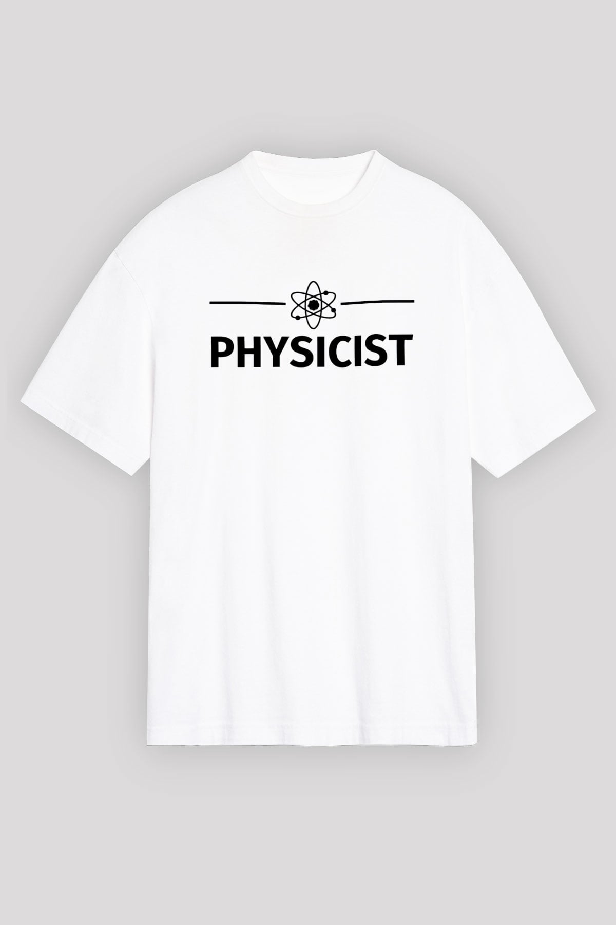 Fizikçi Beyaz Unisex Oversize Tişört T-Shirt