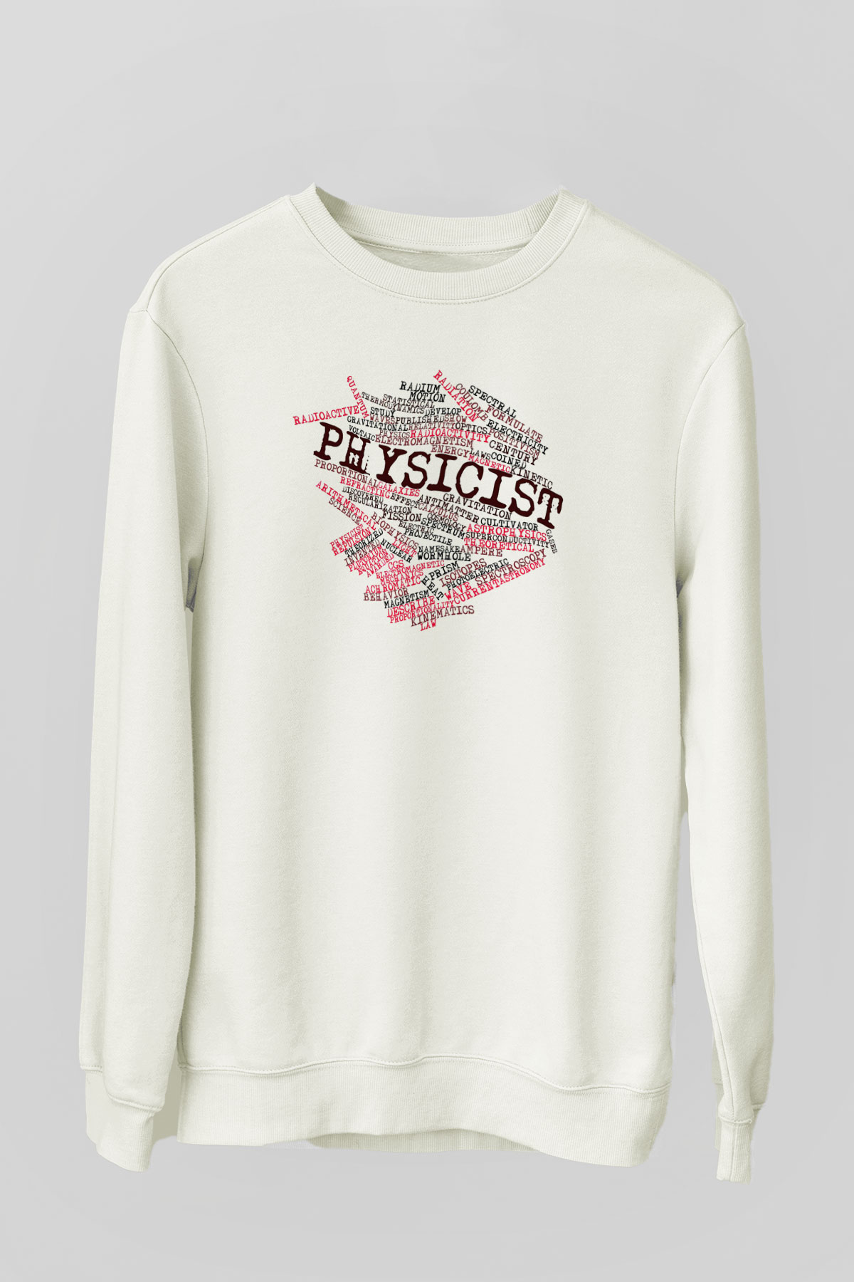 Fizikçi Beyaz Unisex Sweatshirt