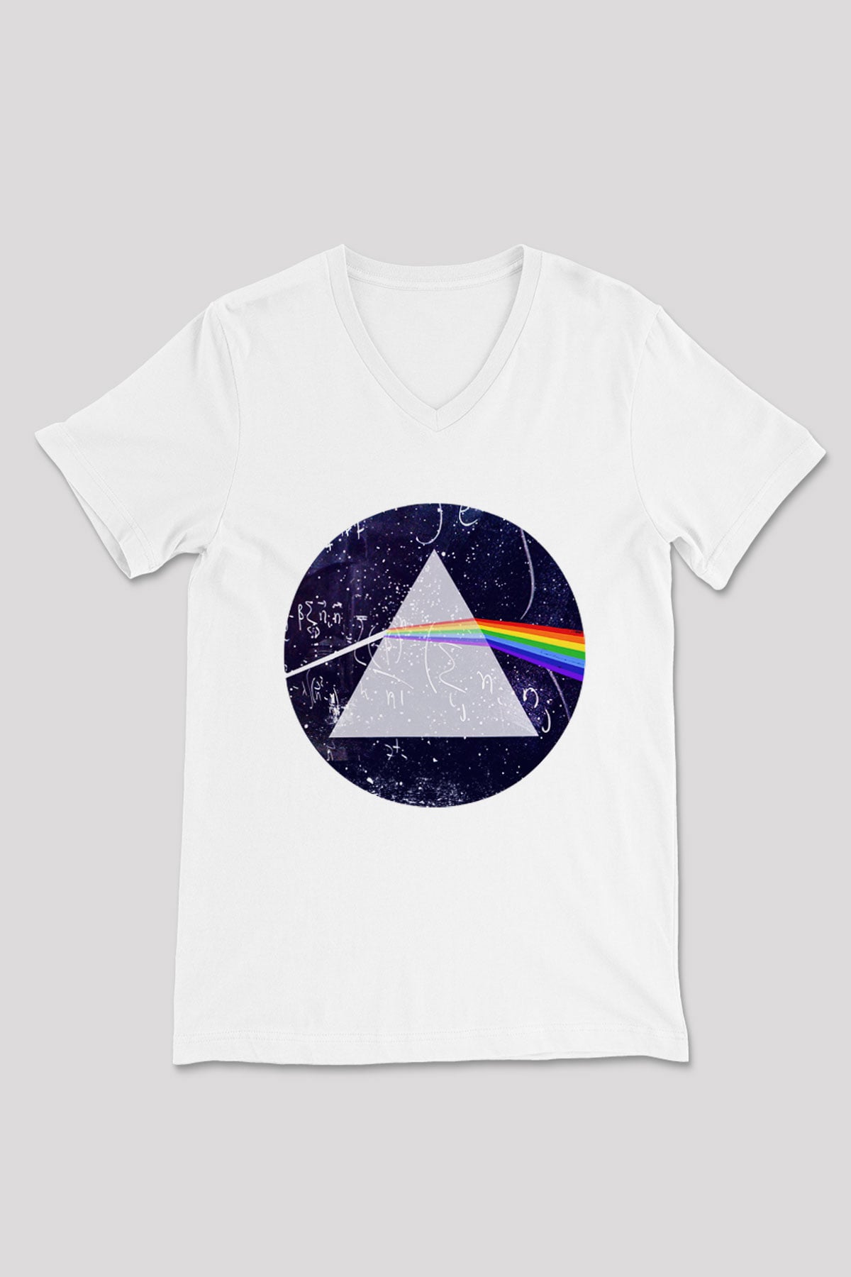 Fizikçi Beyaz Unisex V Yaka Tişört T-Shirt