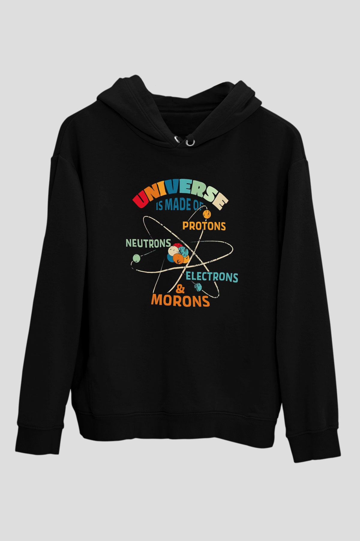 Fizikçi Siyah Unisex Kapüşonlu Sweatshirt