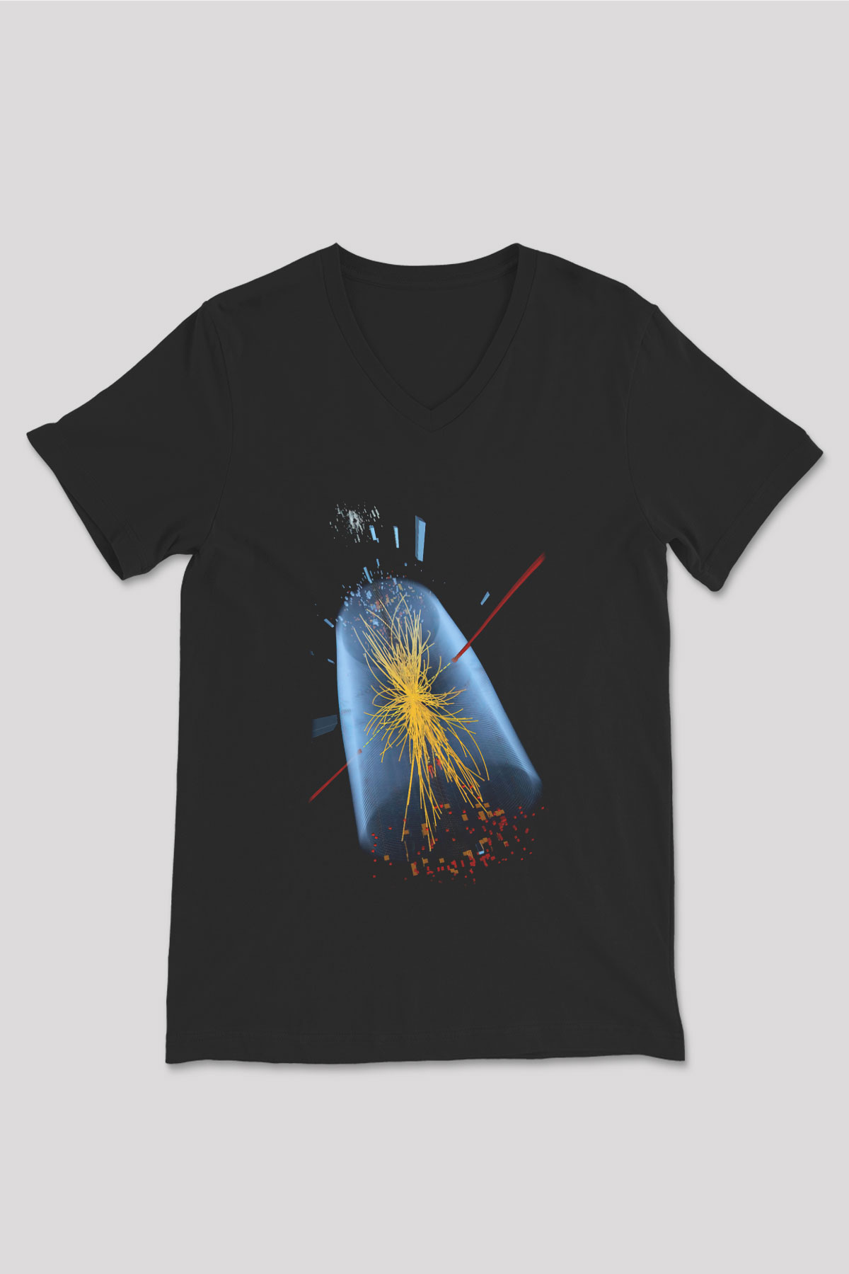 Fizikçi Siyah Unisex V Yaka Tişört T-Shirt