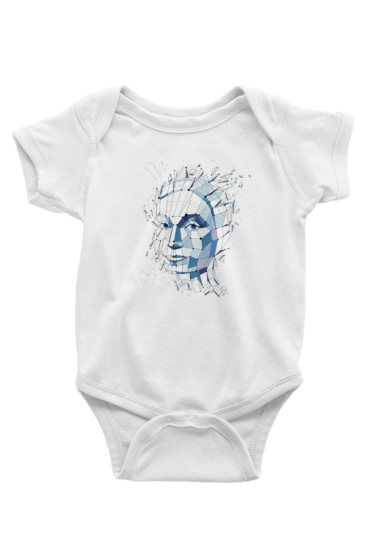 Fizyonomist Baskılı Beyaz Unisex Bebek Body - Zıbın