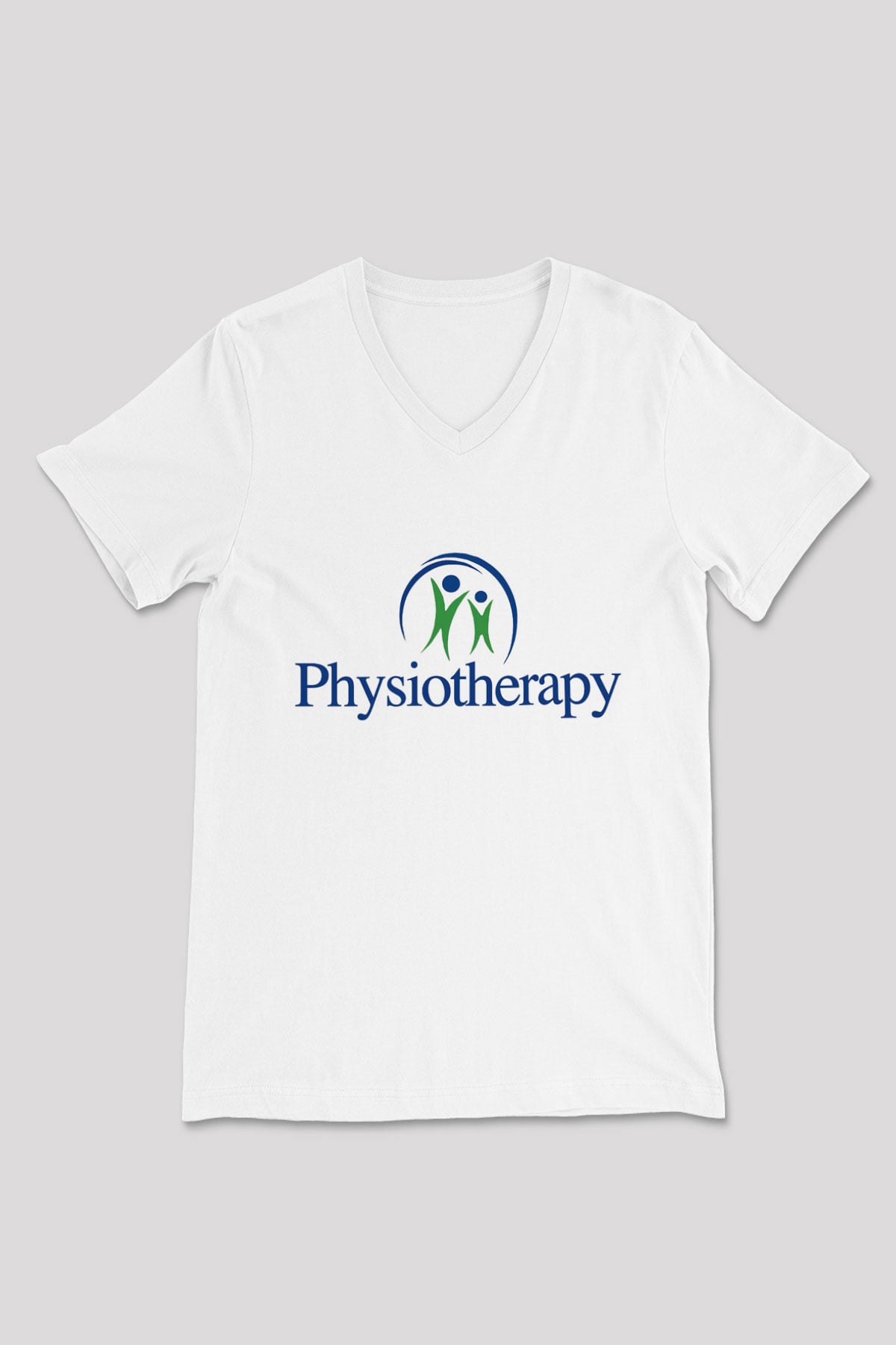 Fizyoterapist Beyaz Unisex V Yaka Tişört T-Shirt