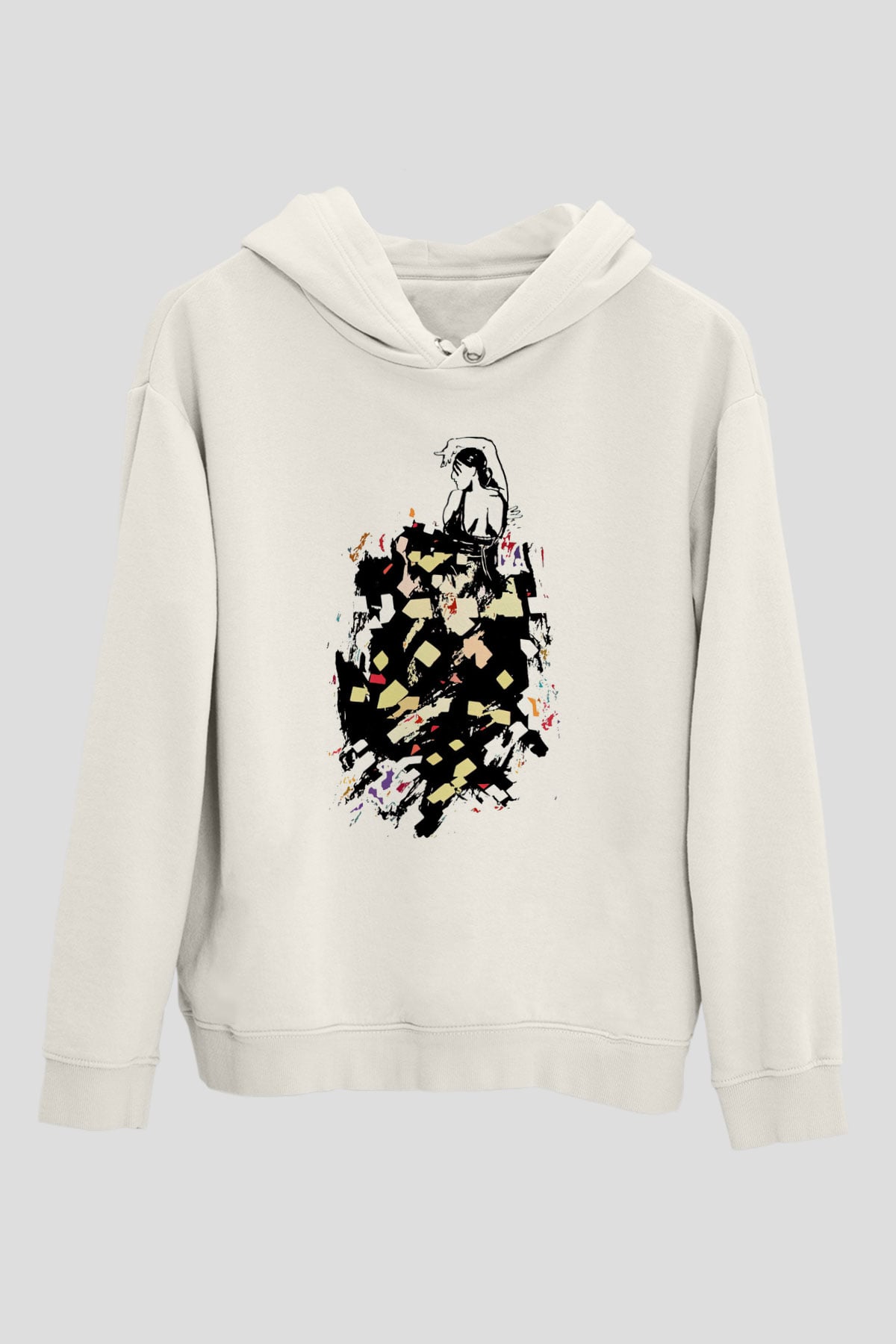 Flamenko Beyaz Unisex Hoodie