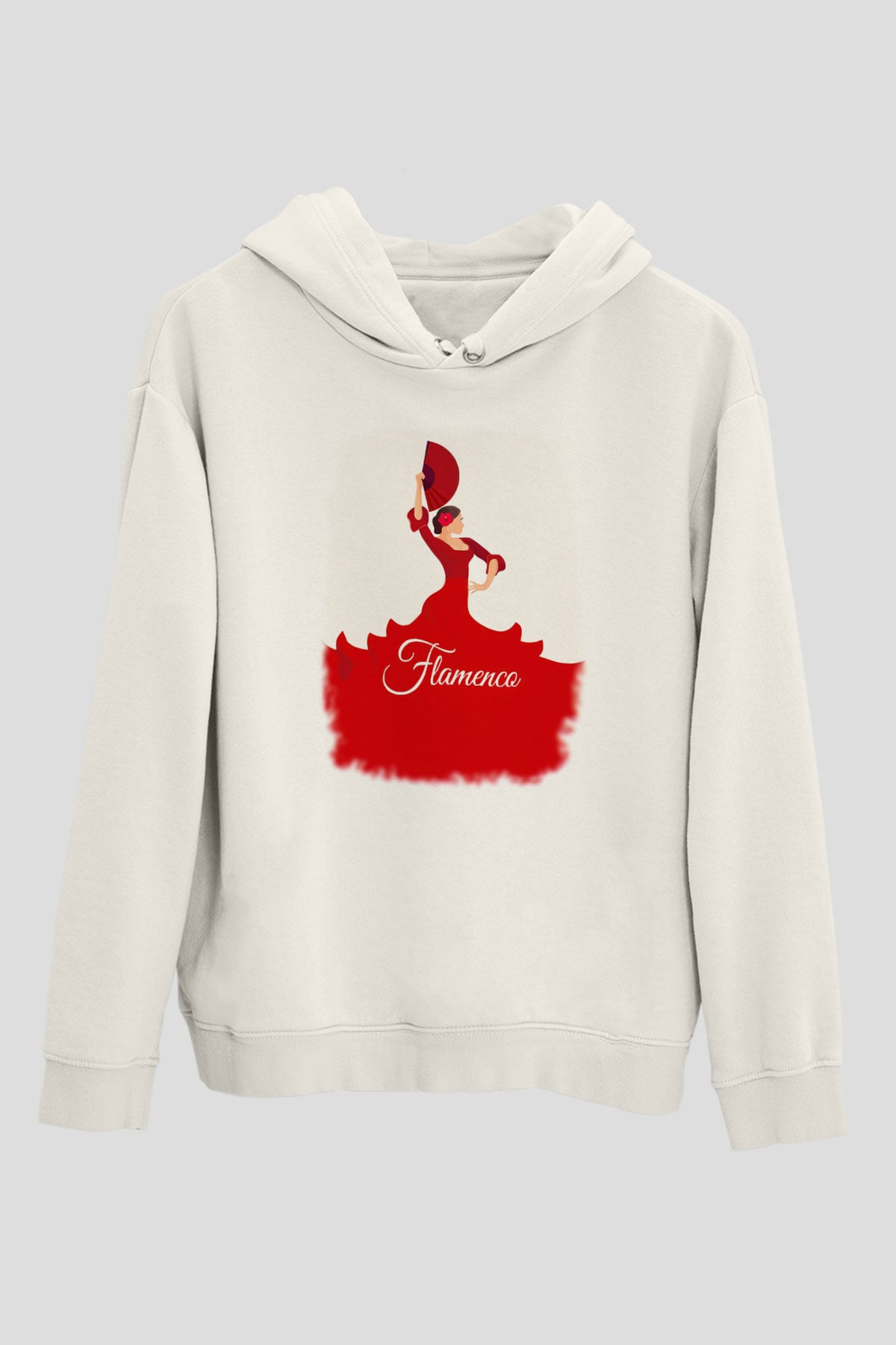 Flamenko Beyaz Unisex Hoodie