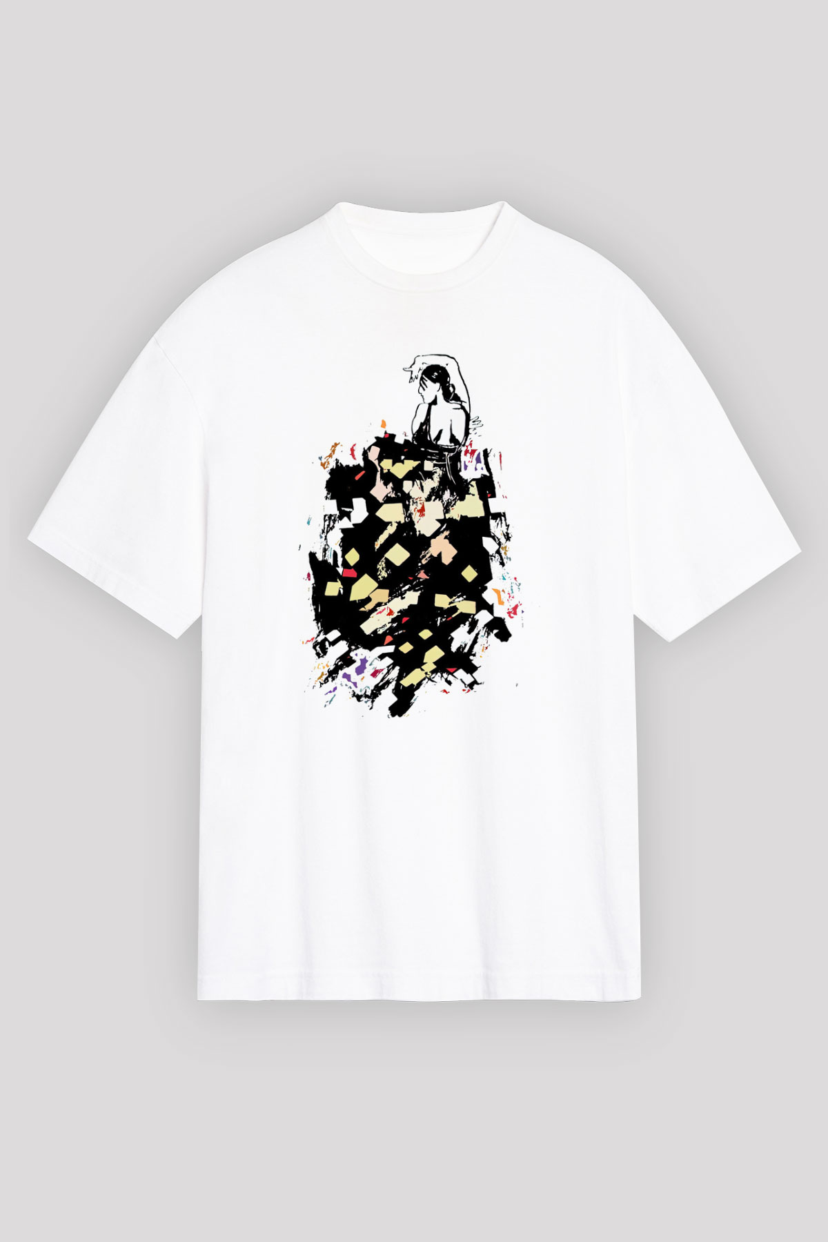 Flamenko Beyaz Unisex Tişört T-Shirt - TişörtFabrikası