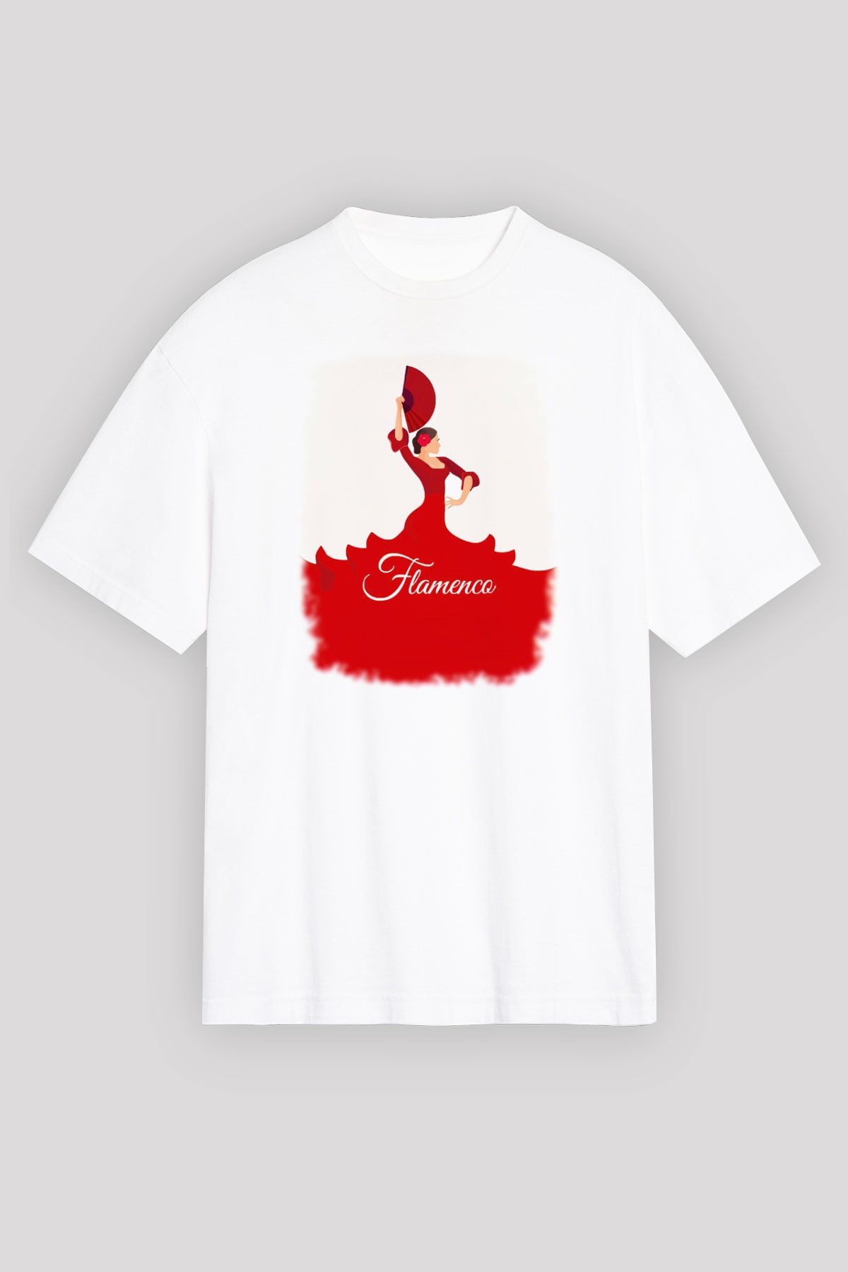 Flamenko Beyaz Unisex Tişört T-Shirt - TişörtFabrikası