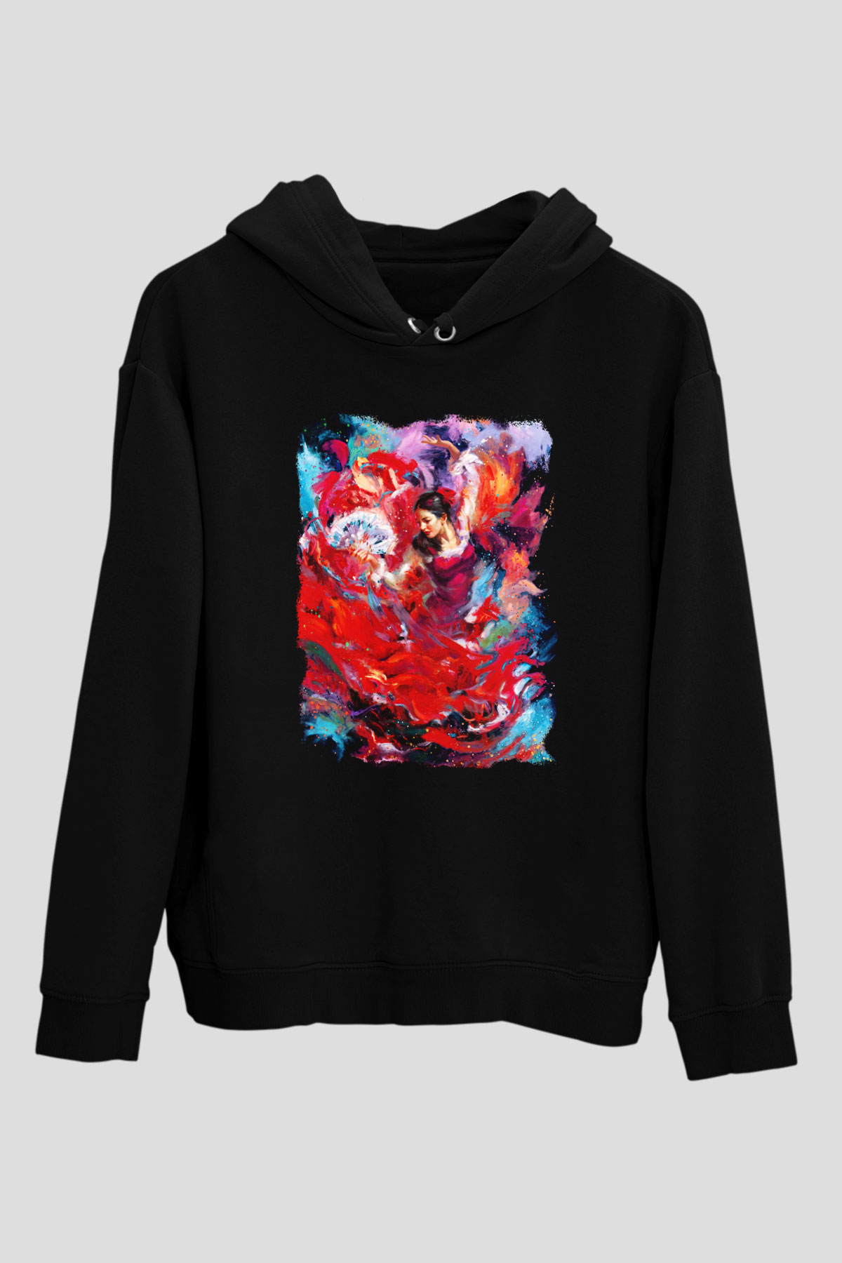 Flamenko Siyah Unisex Hoodie