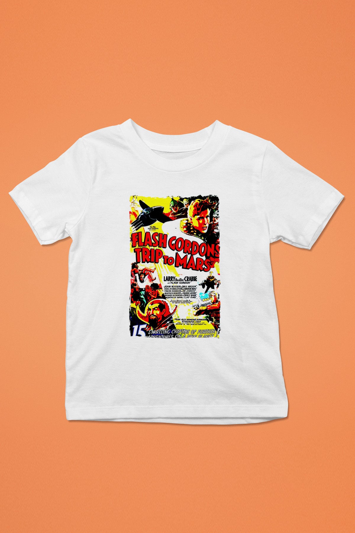 Flash Gordon Beyaz Unisex  Çocuk Tişört