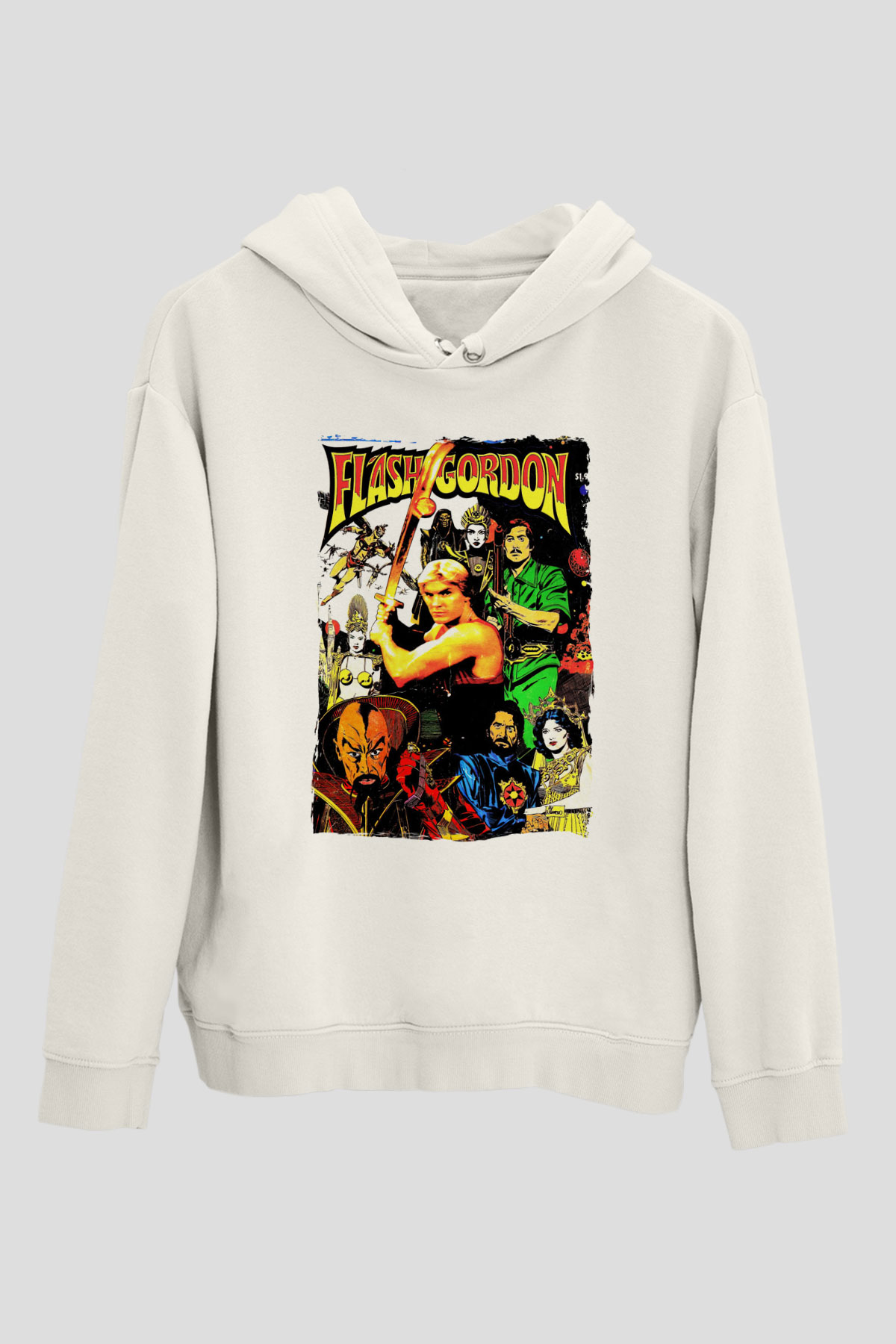 Flash Gordon Beyaz Unisex Hoodie