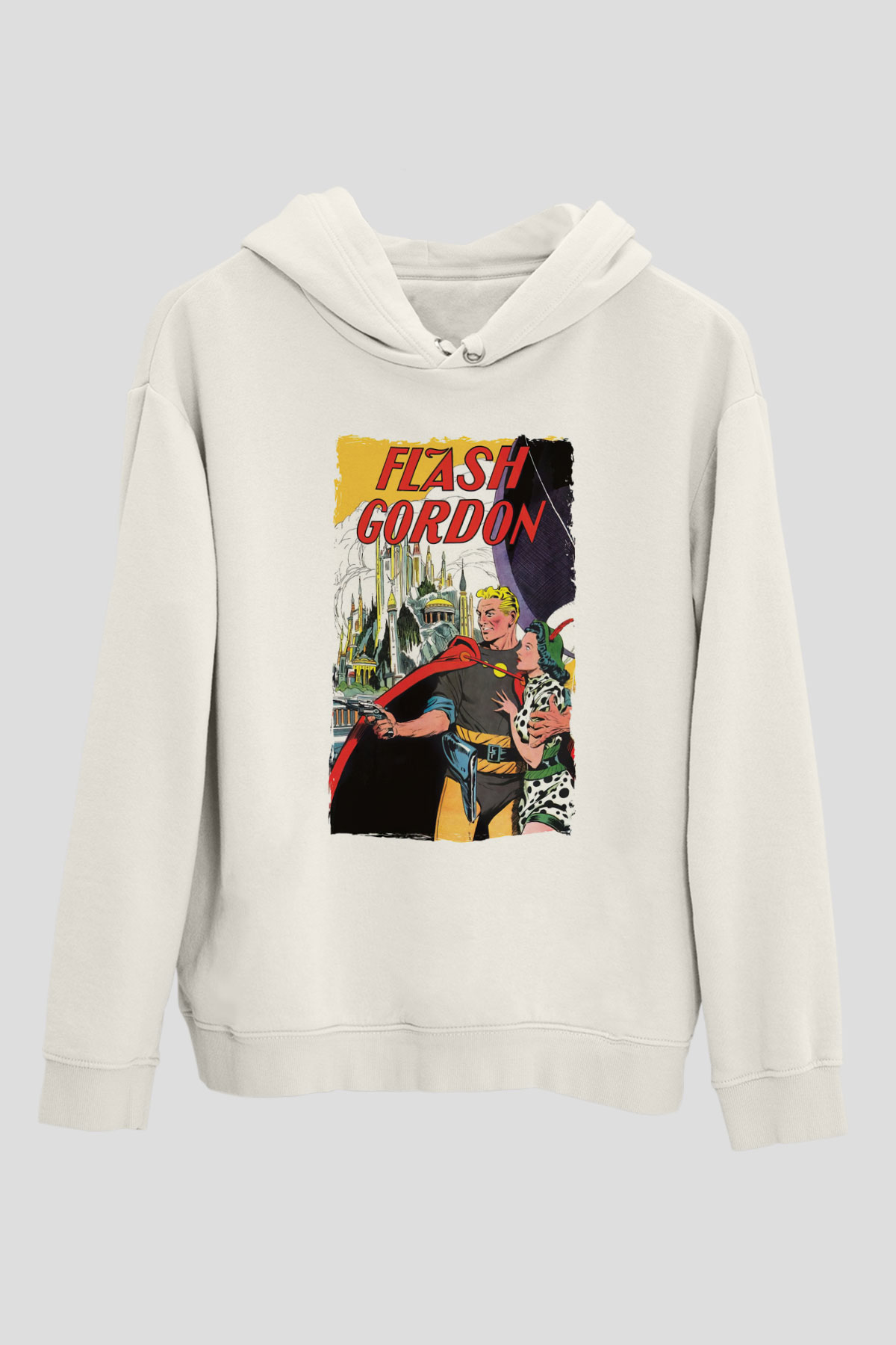 Flash Gordon Beyaz Unisex Hoodie