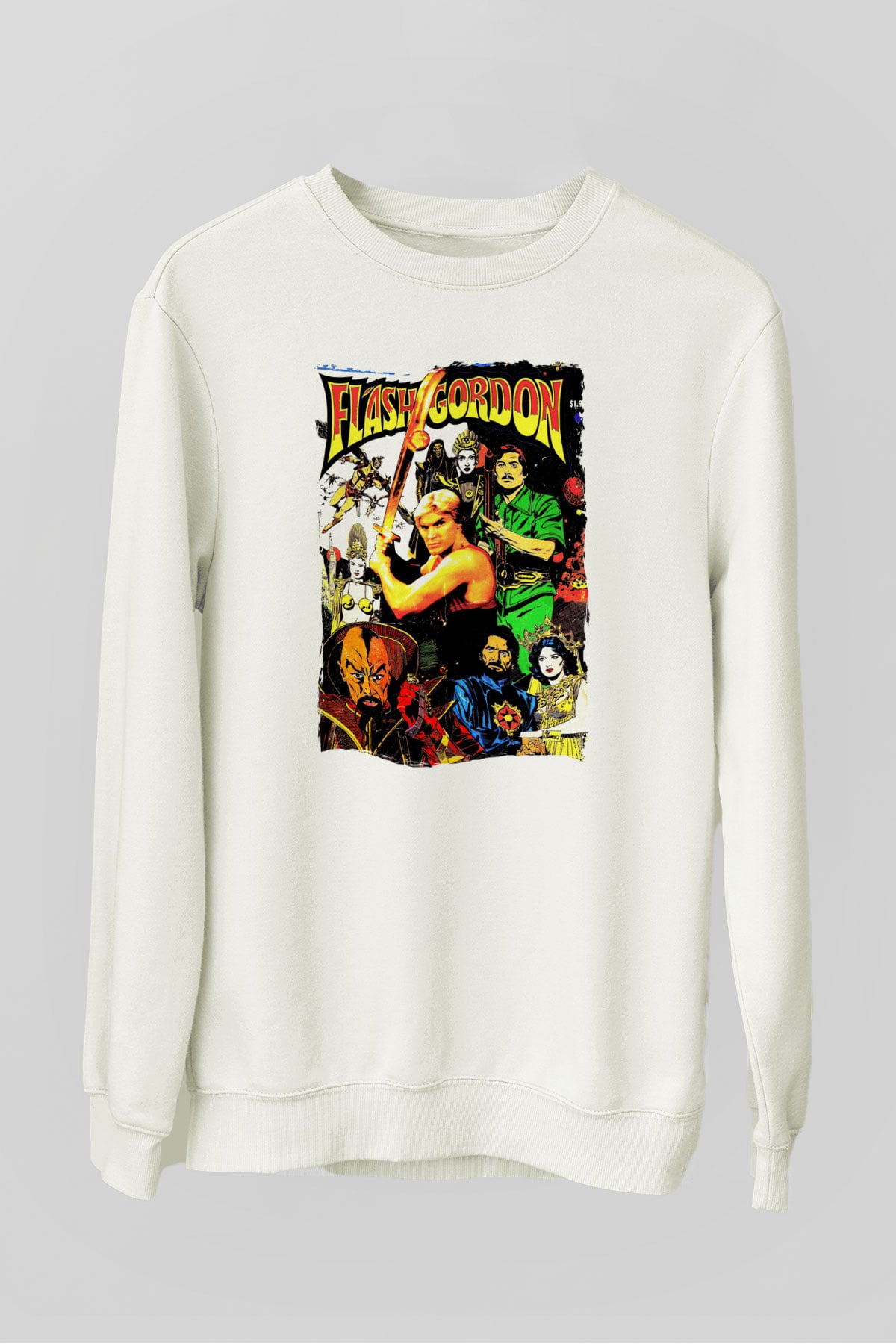 Flash Gordon Beyaz Unisex  Sweatshirt