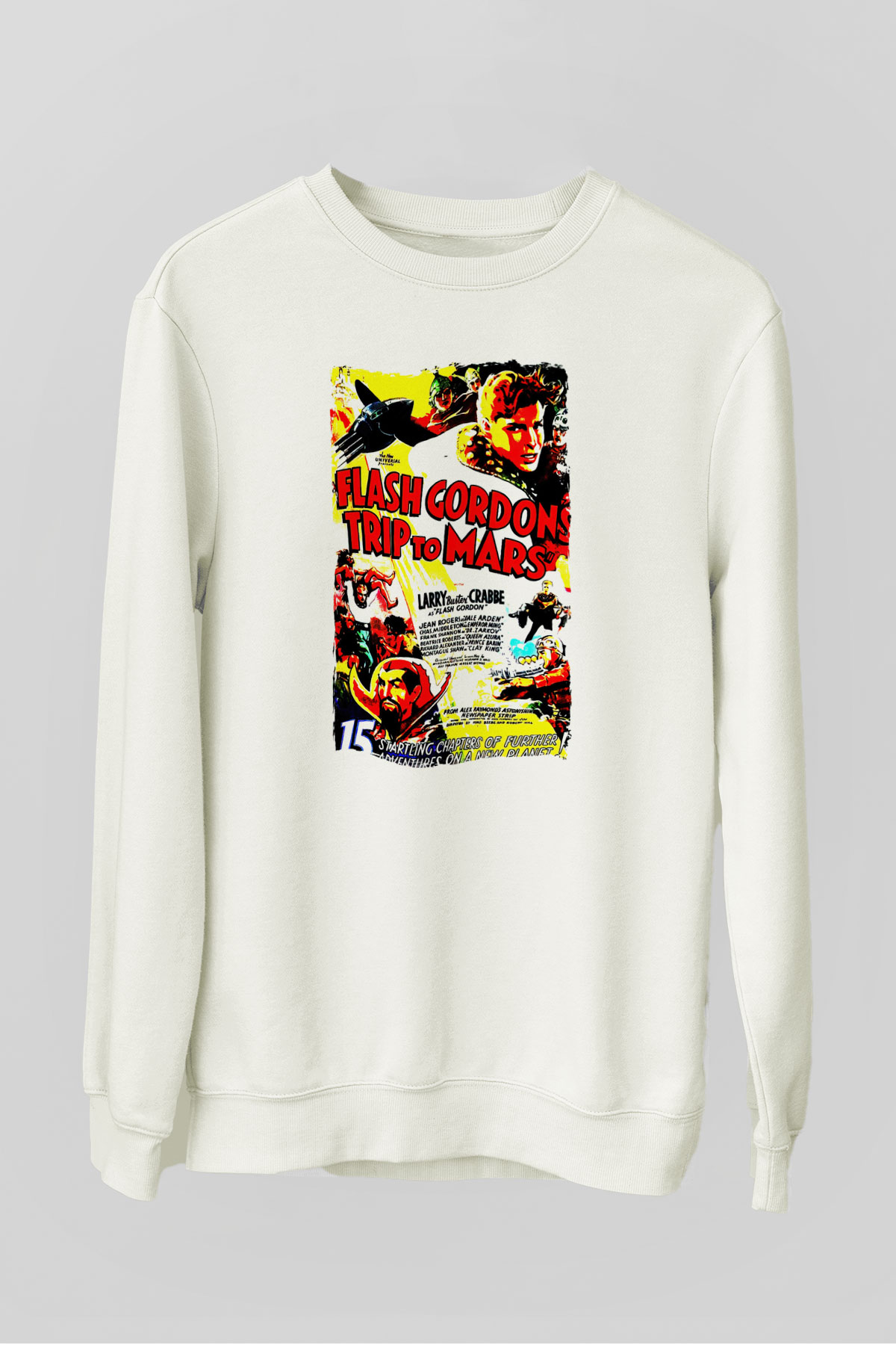 Flash Gordon Beyaz Unisex  Sweatshirt