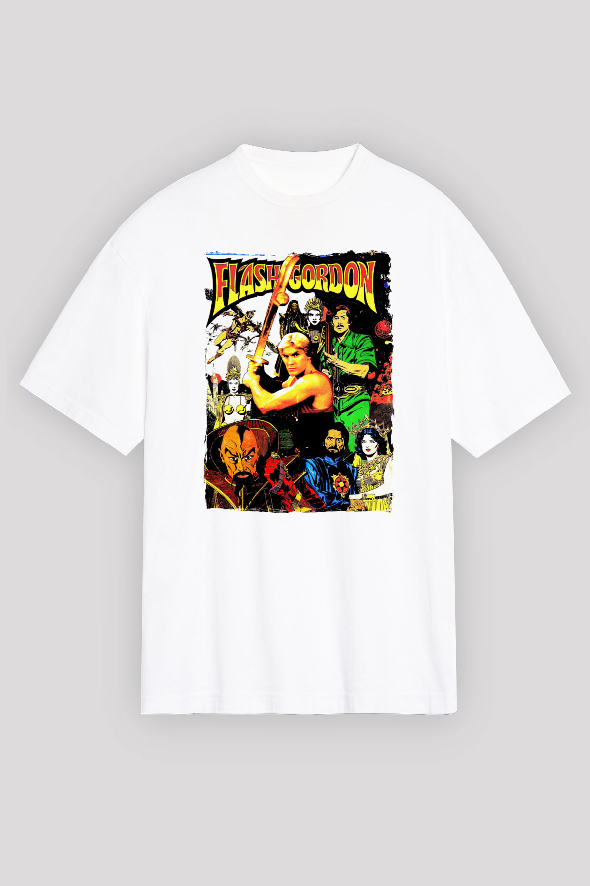 Flash Gordon Beyaz Unisex Tişört