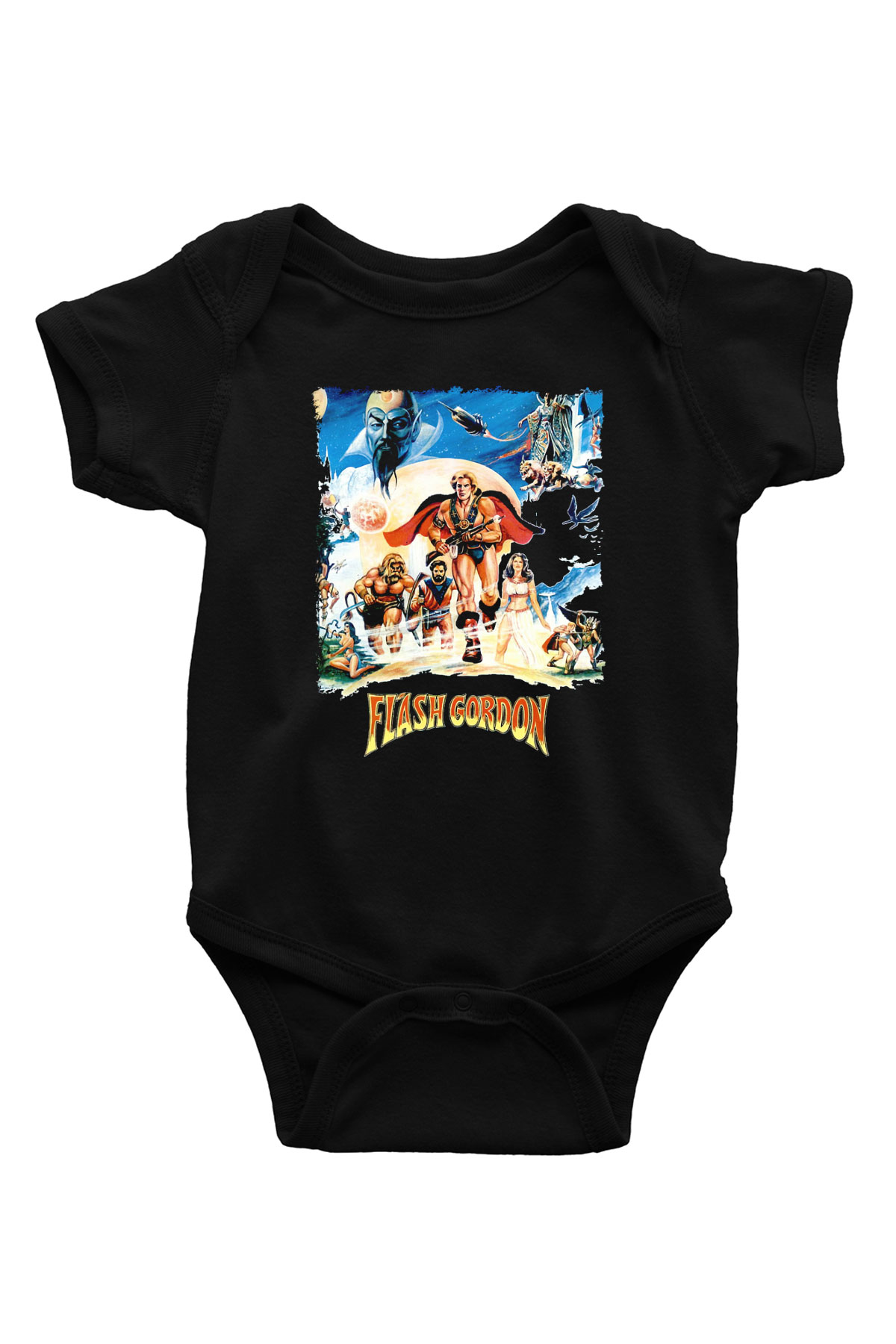 Flash Gordon Siyah Bebek Body - Zıbın