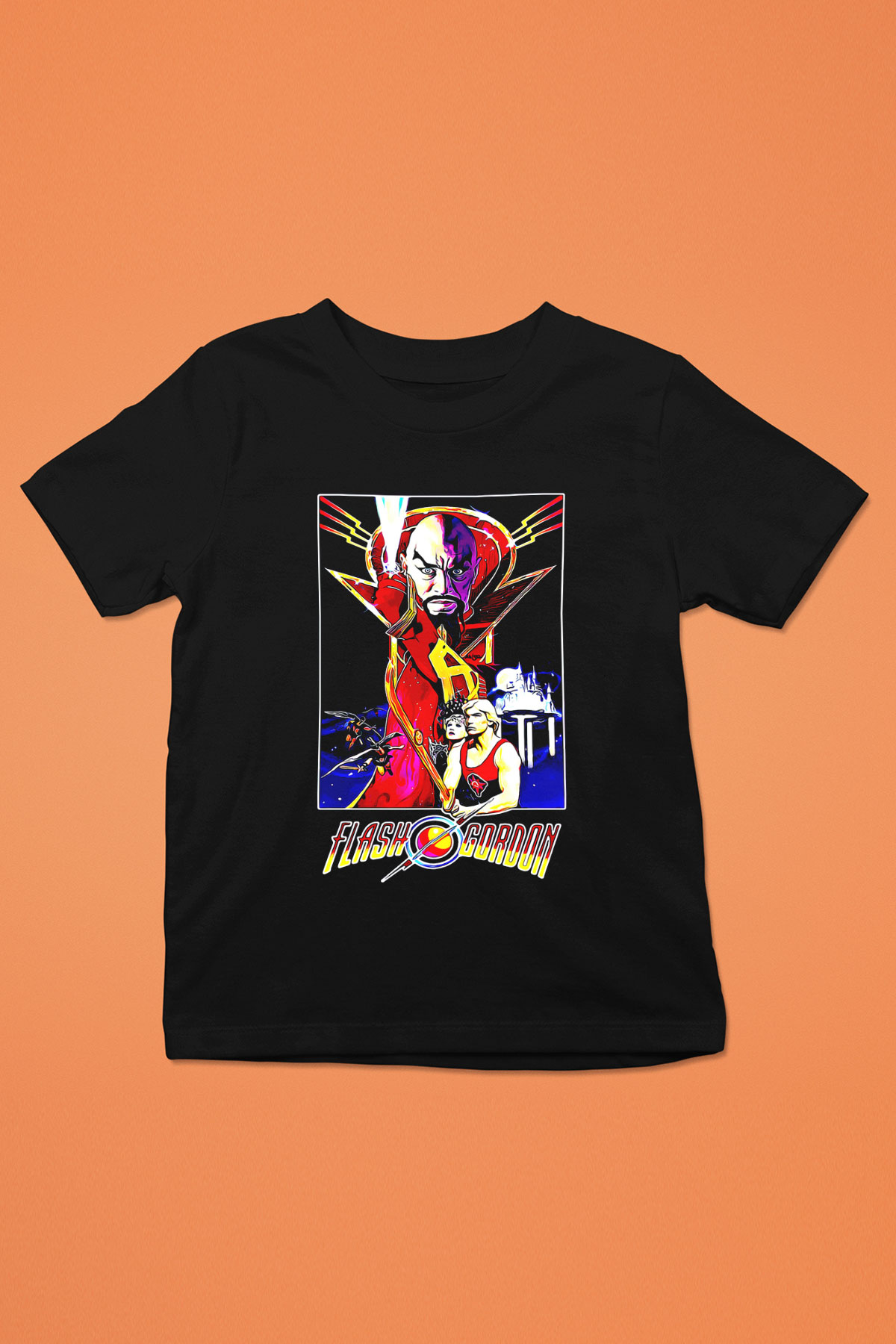 Flash Gordon Siyah Unisex  Çocuk Tişört