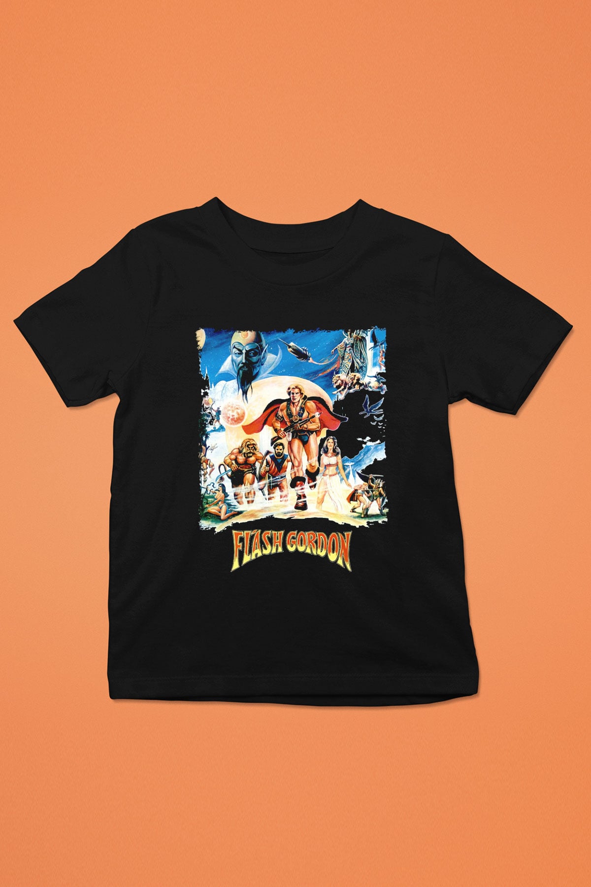 Flash Gordon Siyah Unisex  Çocuk Tişört
