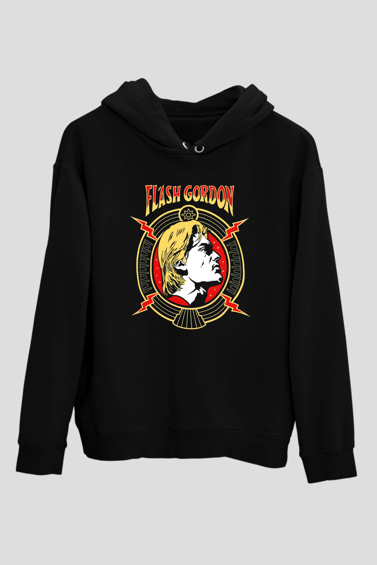 Flash Gordon Siyah Unisex Hoodie